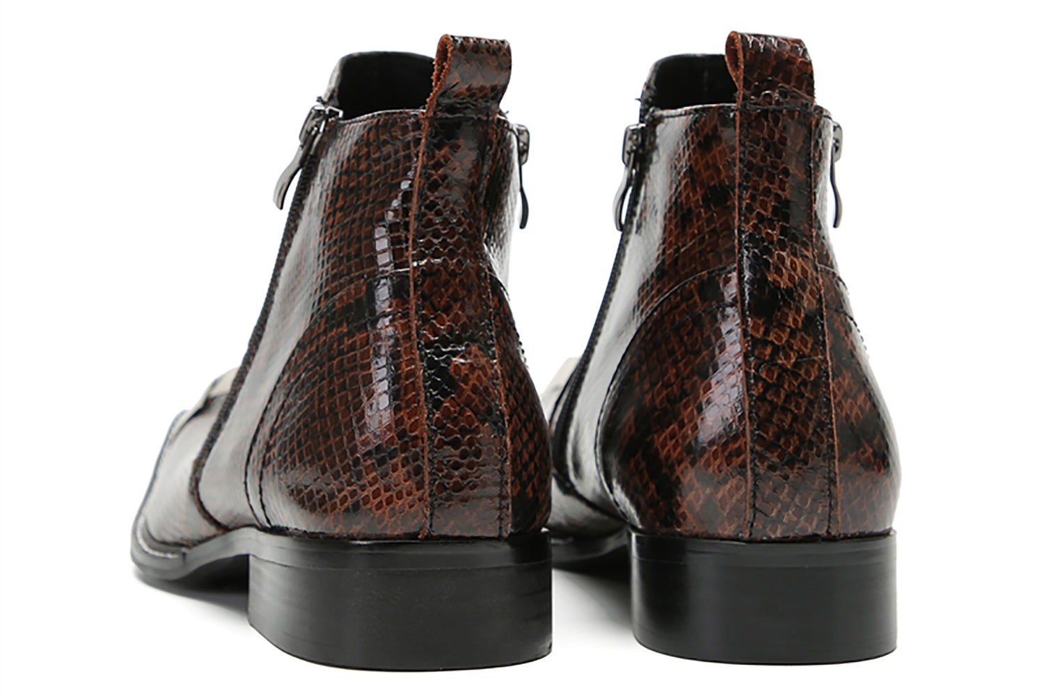 Men's Casual Double Zipper Western Boots