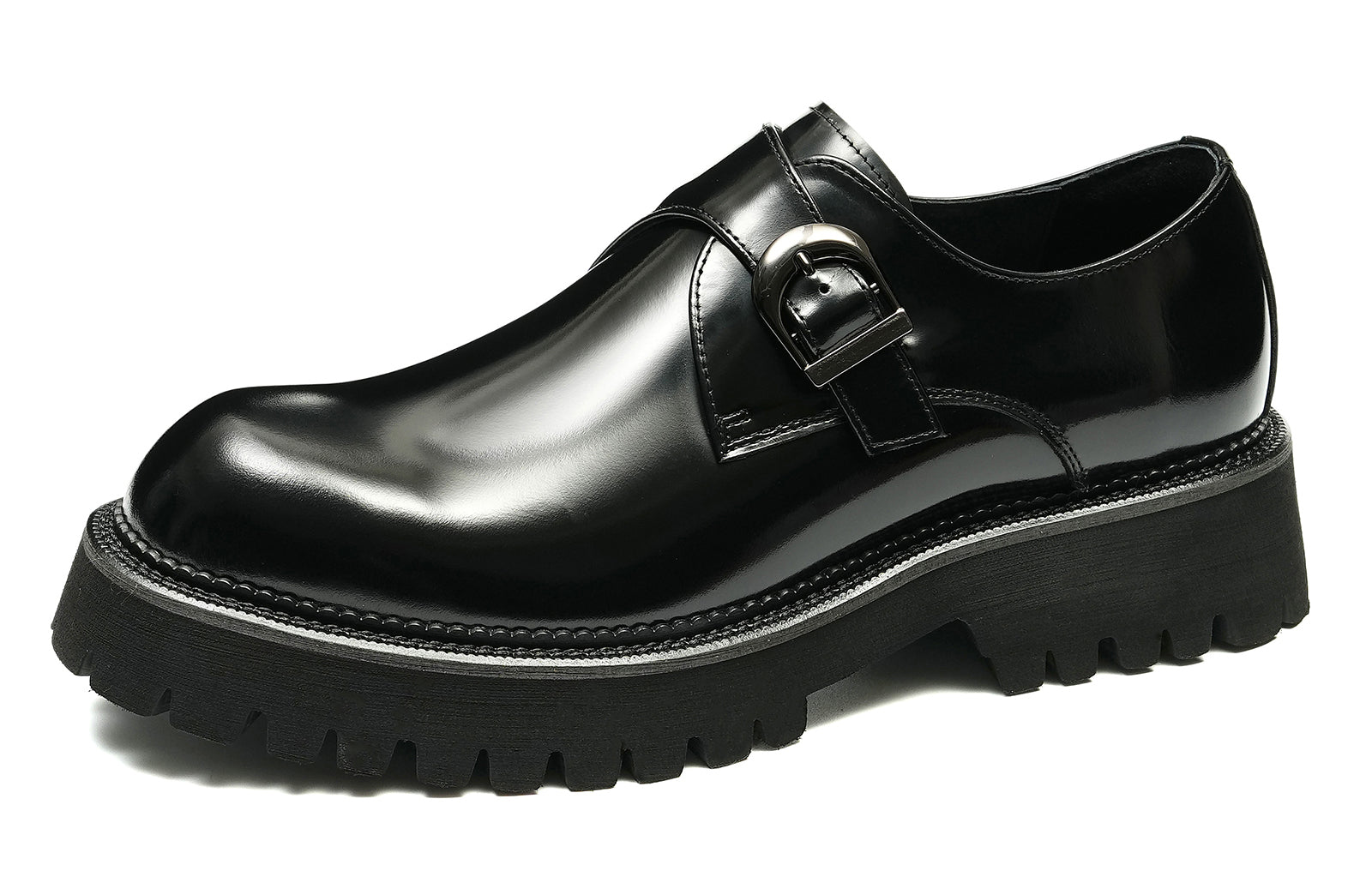Mocasines con hebilla y suela gruesa a la moda para hombre