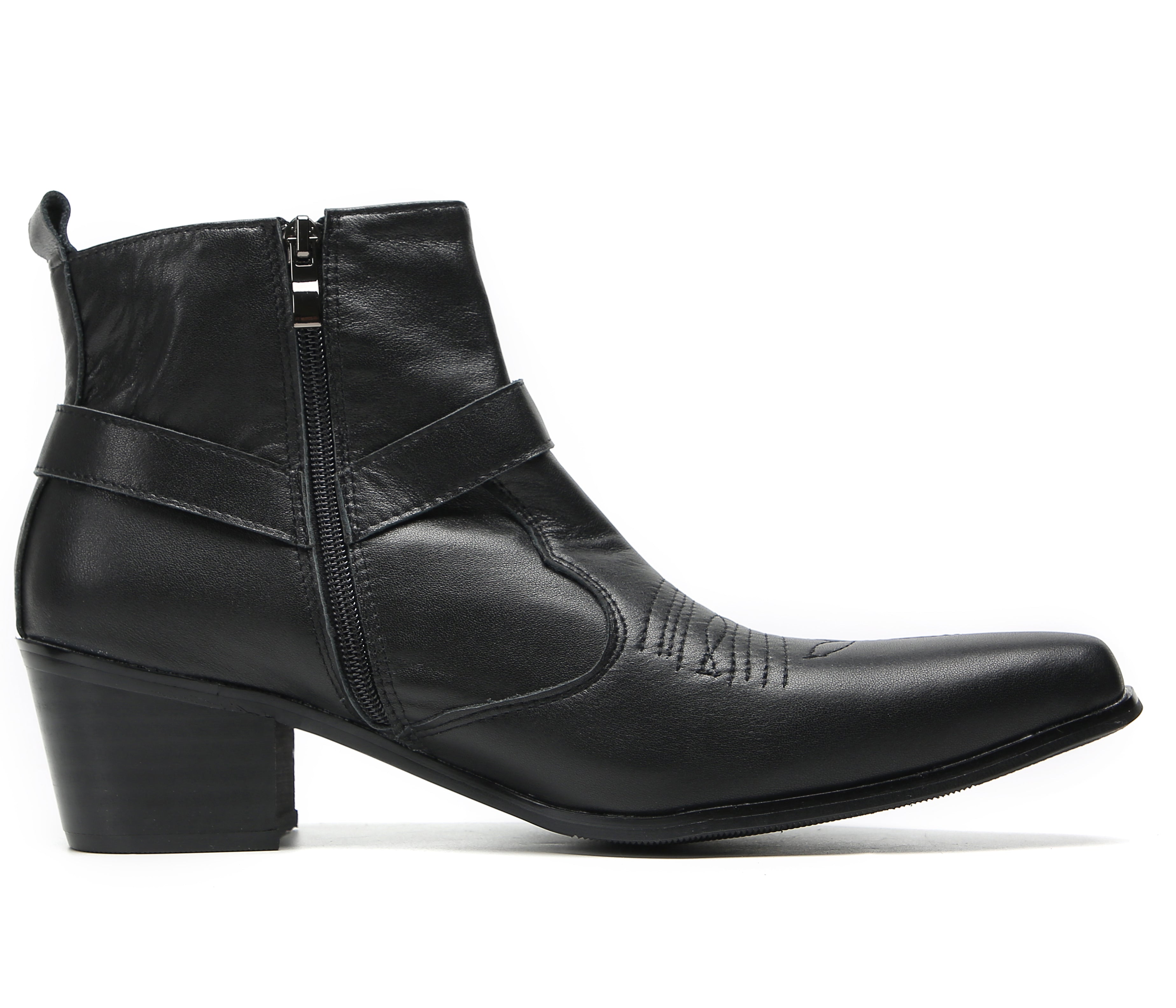 Men's Chain Strap Retro Western Boots