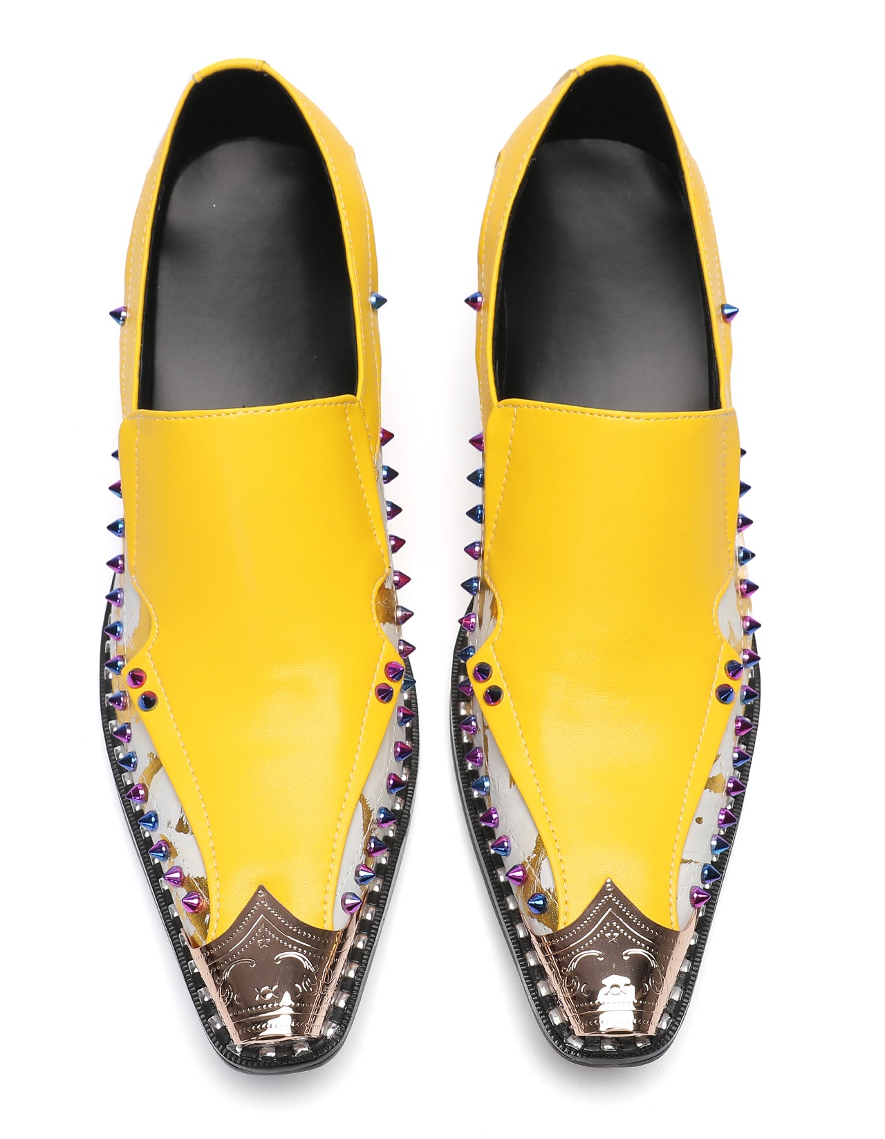 Men's Metal-Tip Toe Western Beads Penny Loafers