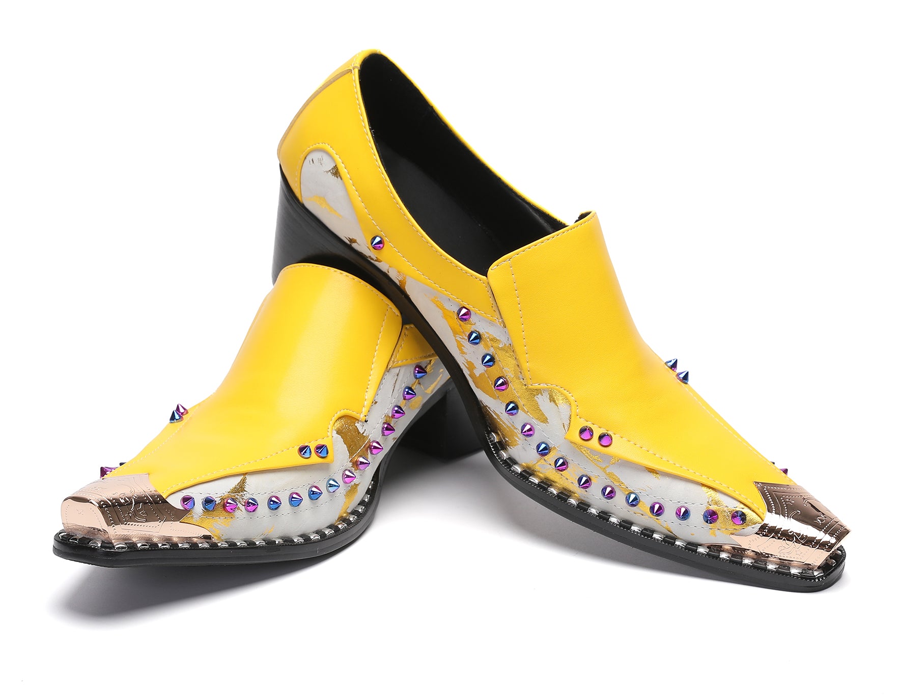 Men's Metal-Tip Toe Western Beads Penny Loafers