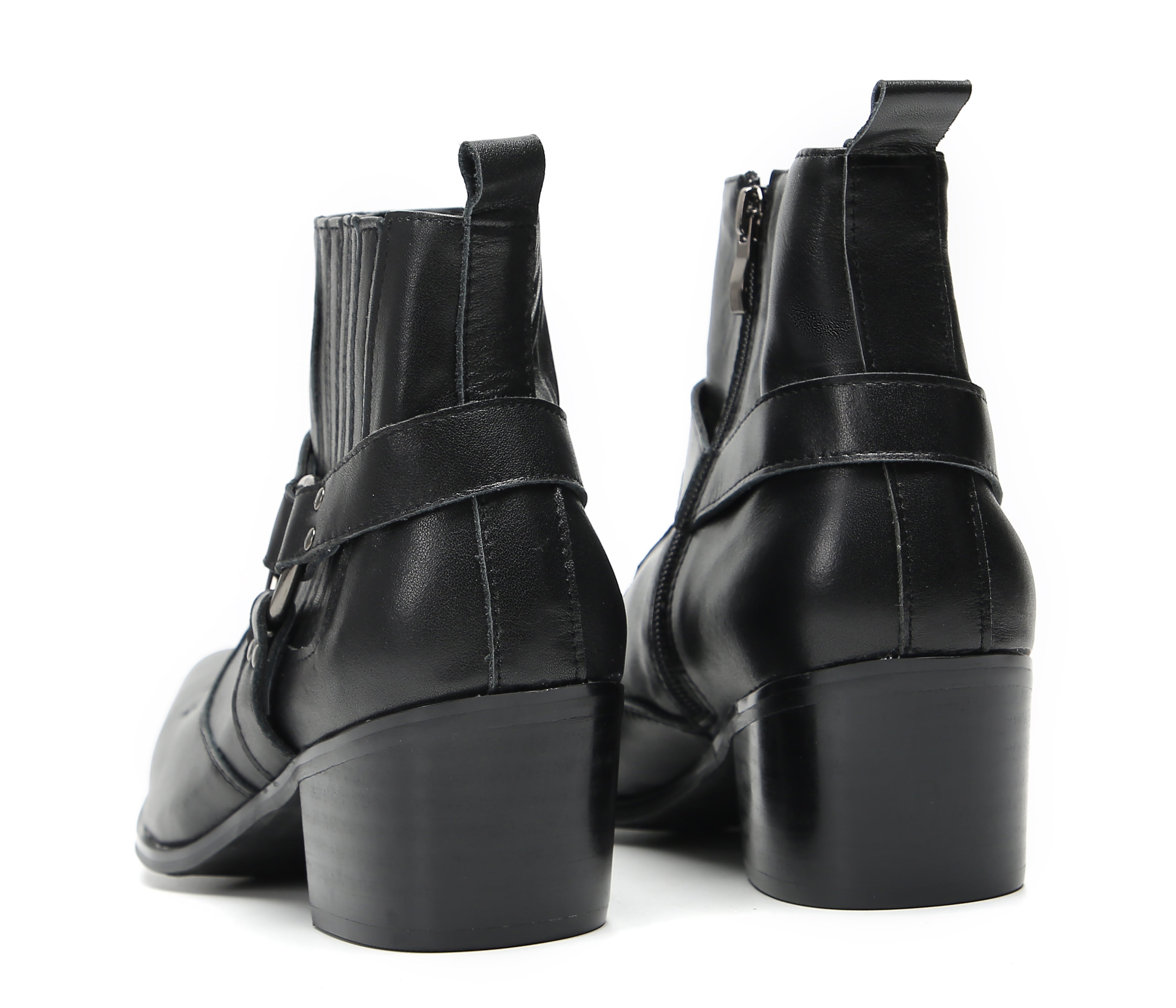 Men's Chain Strap Retro Western Boots