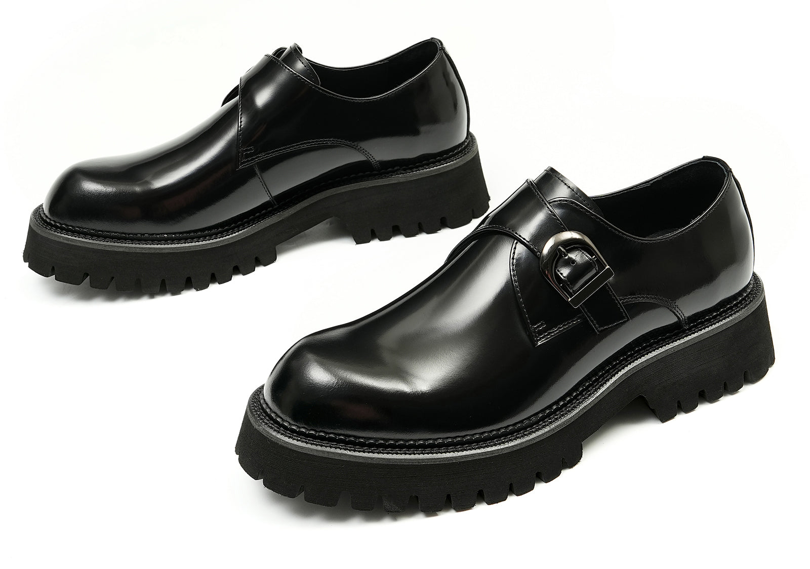 Mocasines con hebilla y suela gruesa a la moda para hombre