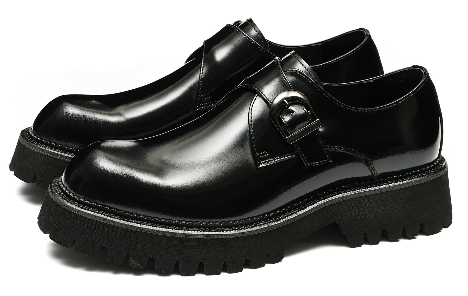 Mocasines con hebilla y suela gruesa a la moda para hombre