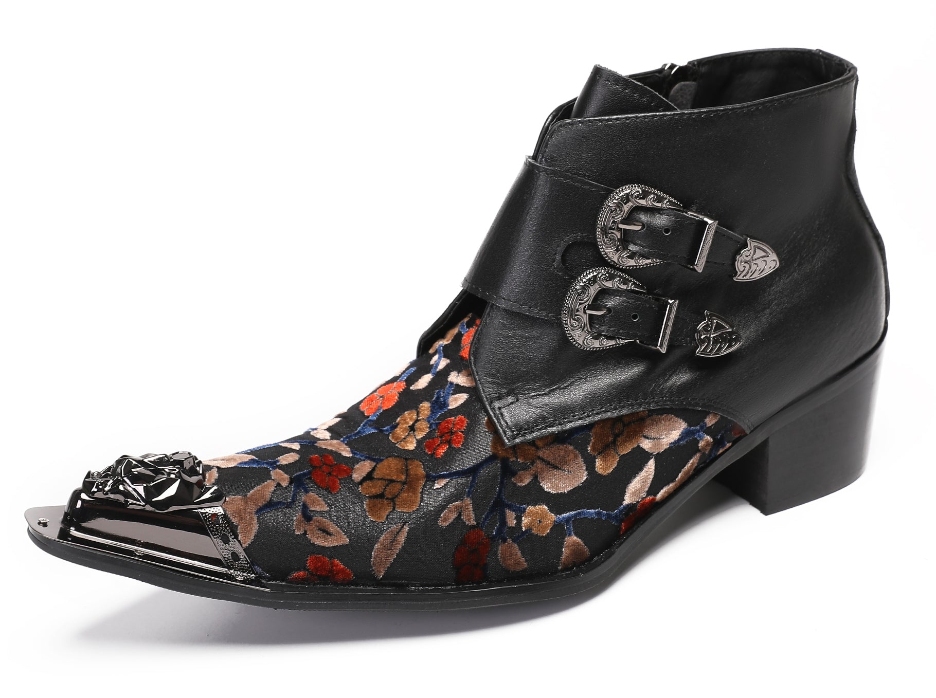 Mens Casual Dress Double Buckle Western Boots