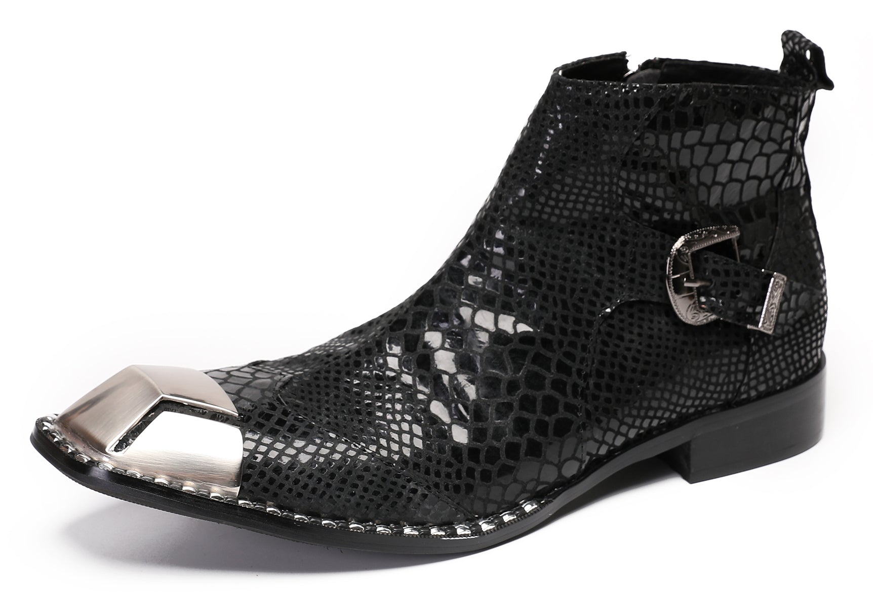 Mens Party Casual Zipper Buckle Western Boots