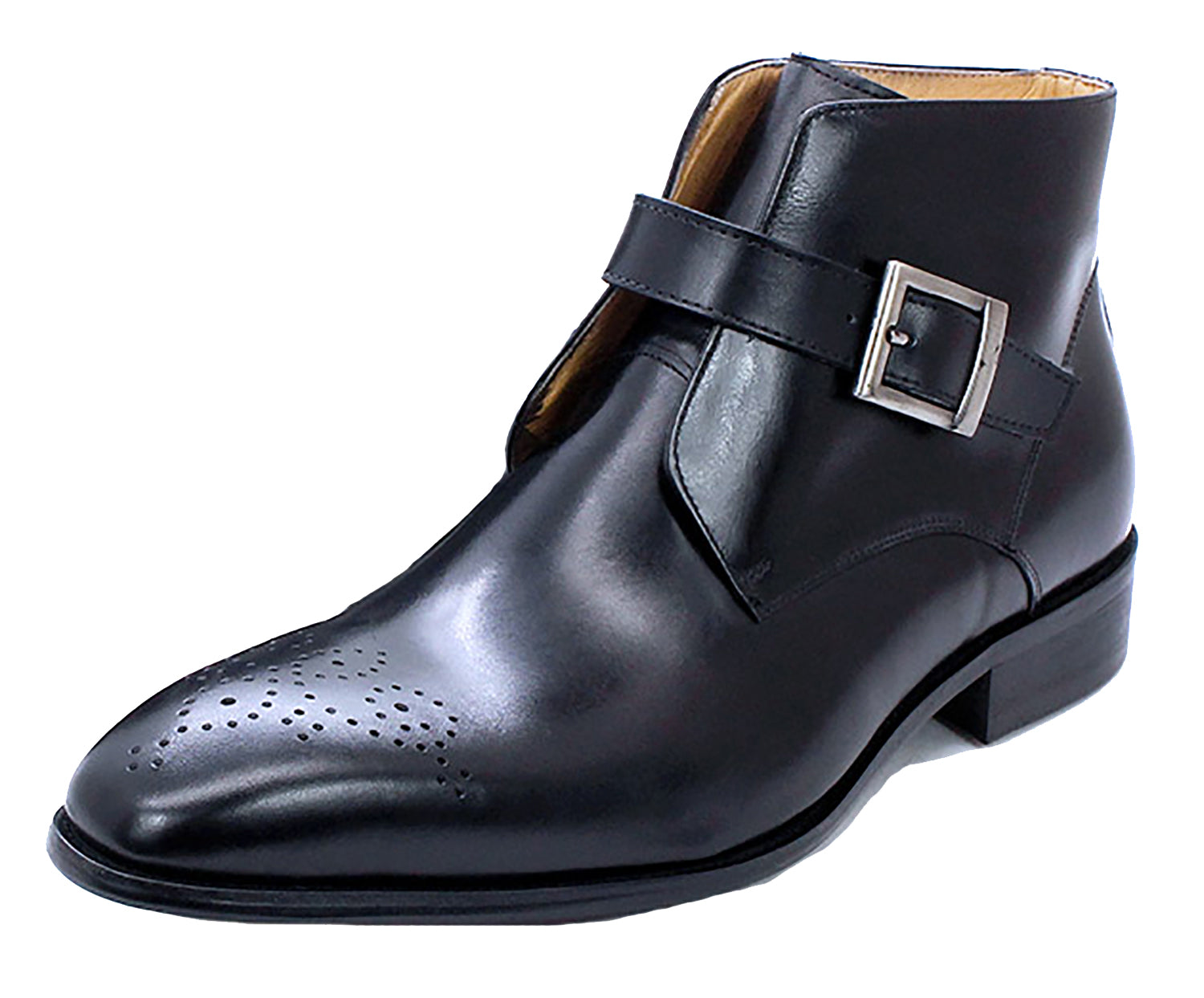 Botas de vestir tipo brogue con hebilla hechas a mano para hombre