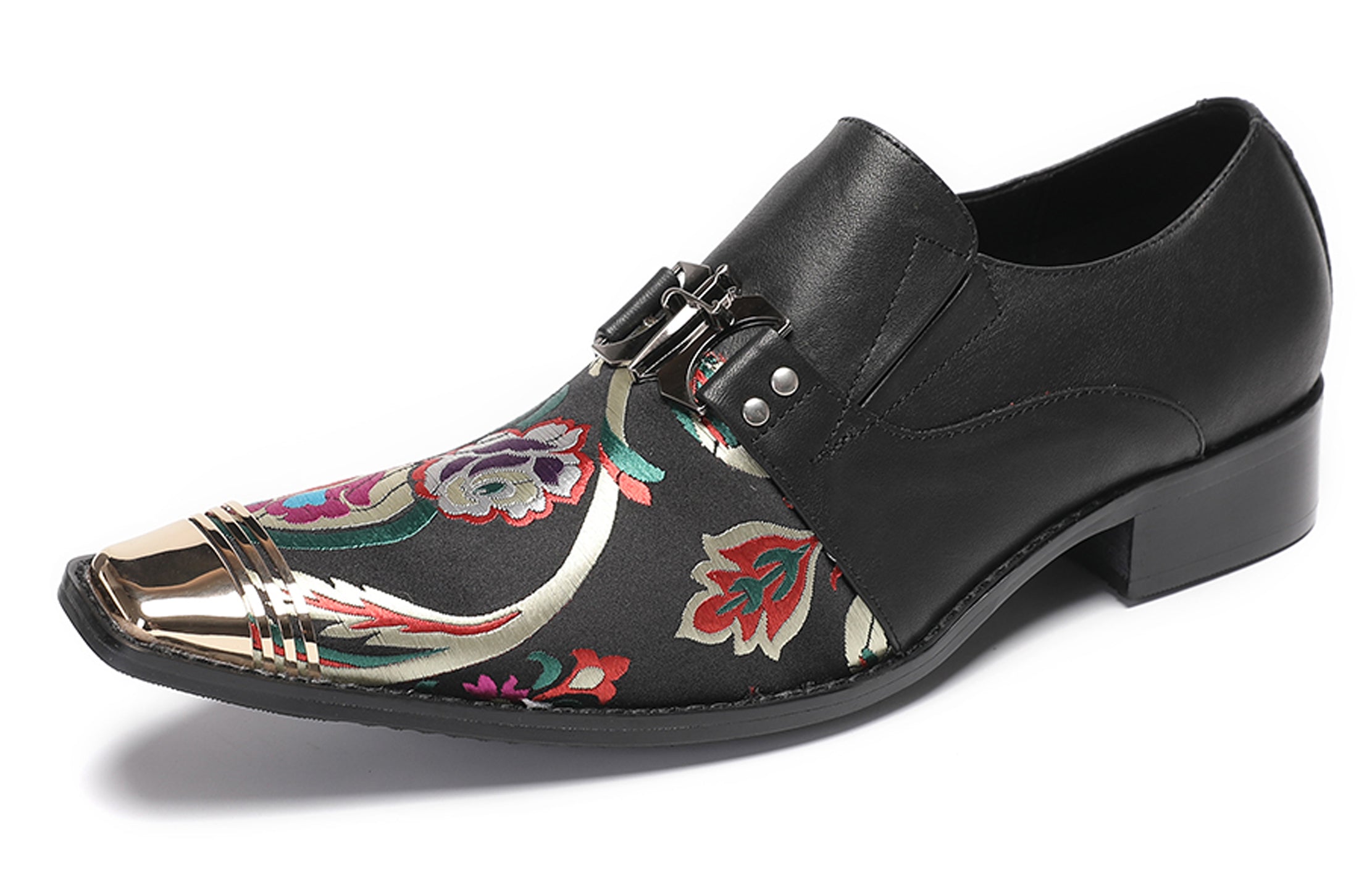 Mens Casual Embroidery Flowers Slip On Loafers