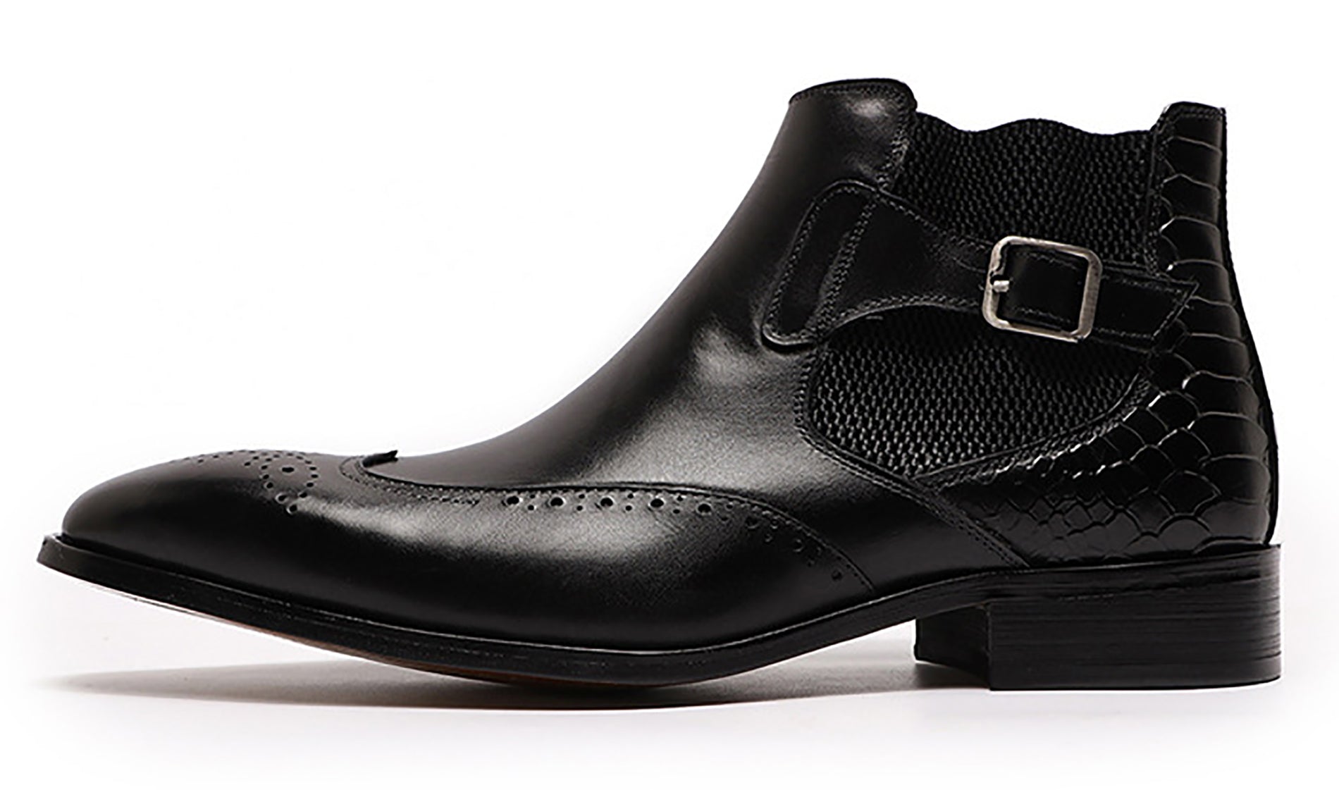 Men's Handmade Buckle Wingtips Brogues Chelsea