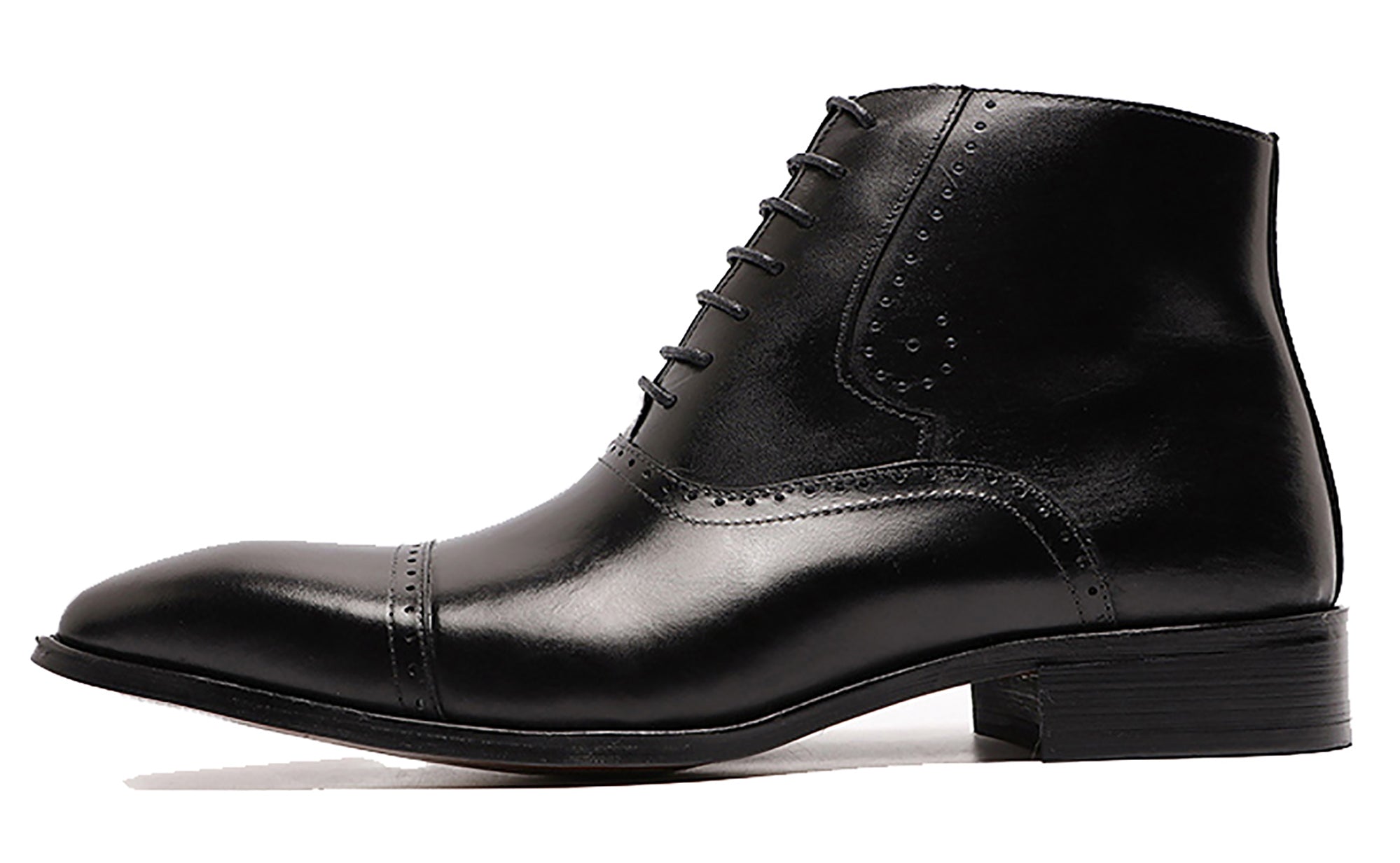 Botas Oxford de vestir semibrogues hechas a mano para hombre