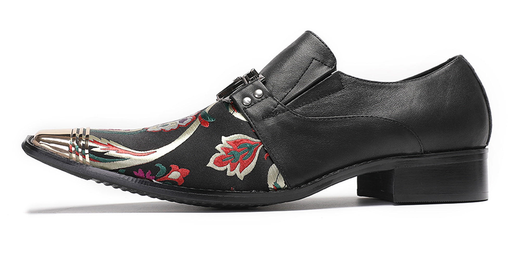 Mens Casual Embroidery Flowers Slip On Loafers