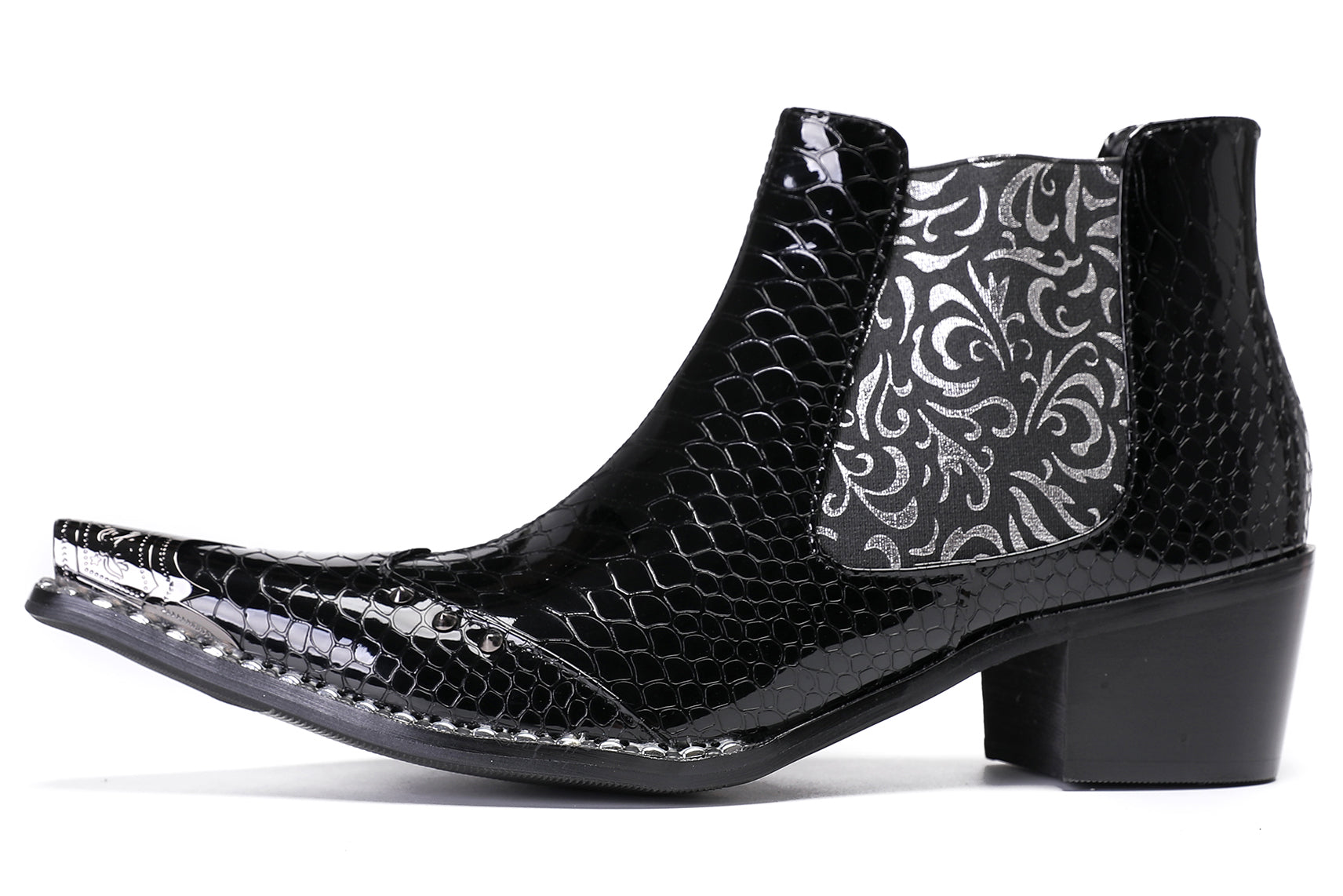 Mens Casual Party Slip On Western Boots