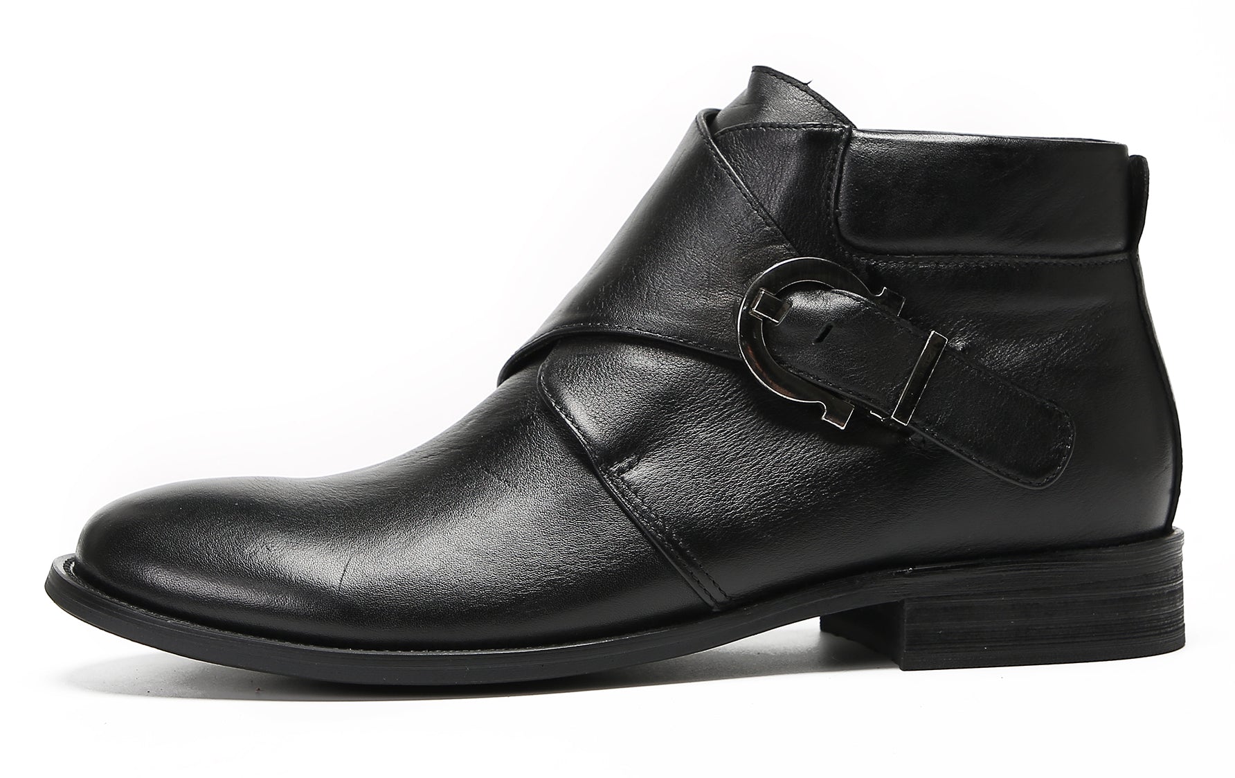 Mens Casual Buckle Ankle Western Boots