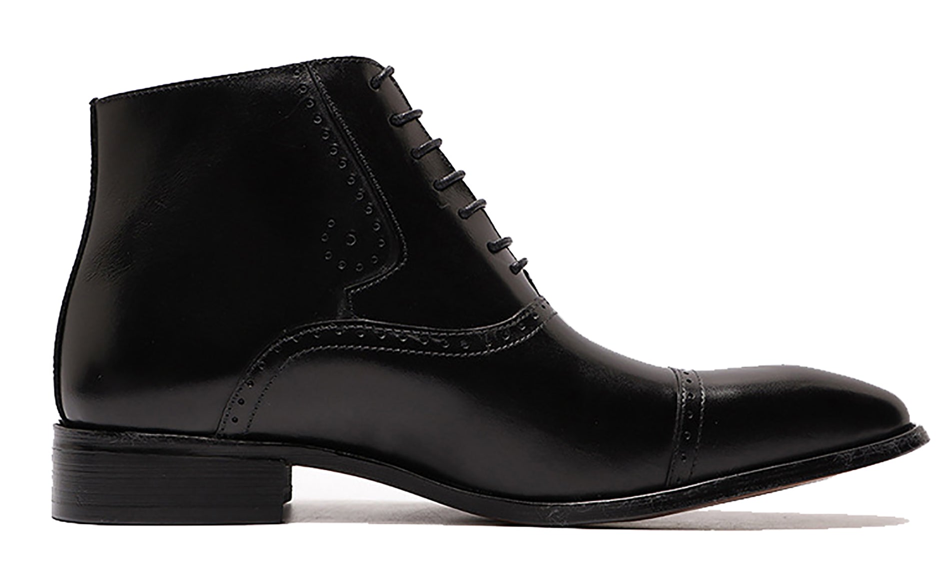 Botas Oxford de vestir semibrogues hechas a mano para hombre