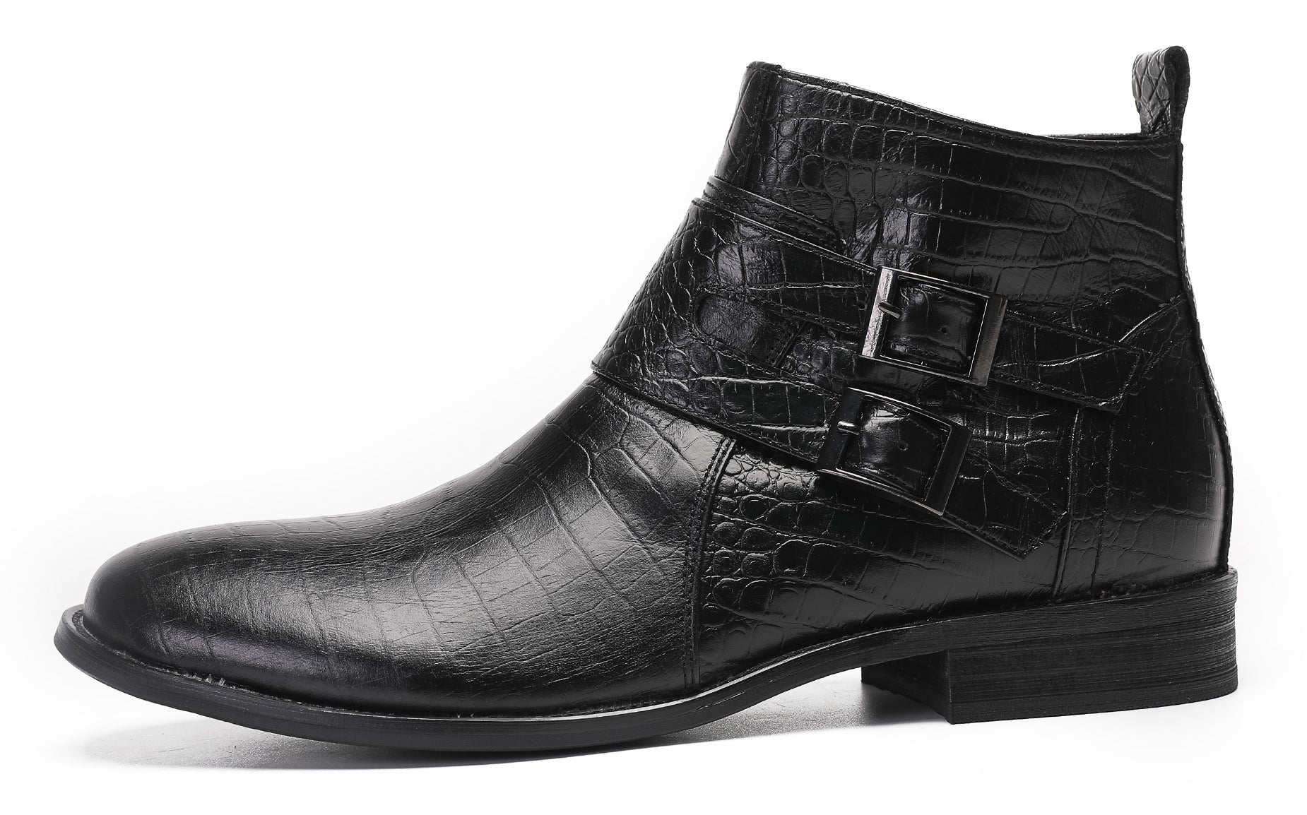 Mens Casual Ankle Boots with Zipper Buckles