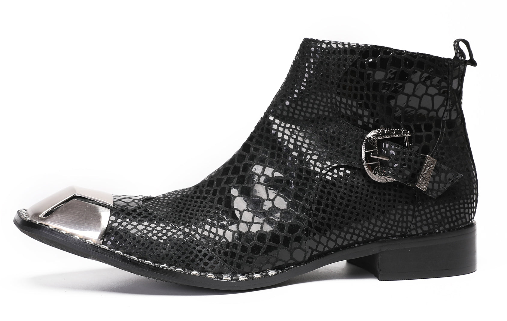 Mens Party Casual Zipper Buckle Western Boots