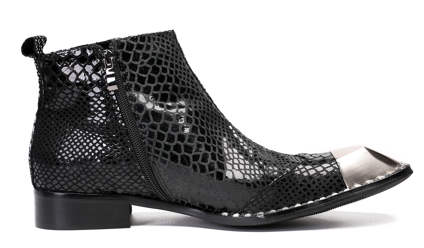 Mens Party Casual Zipper Buckle Western Boots