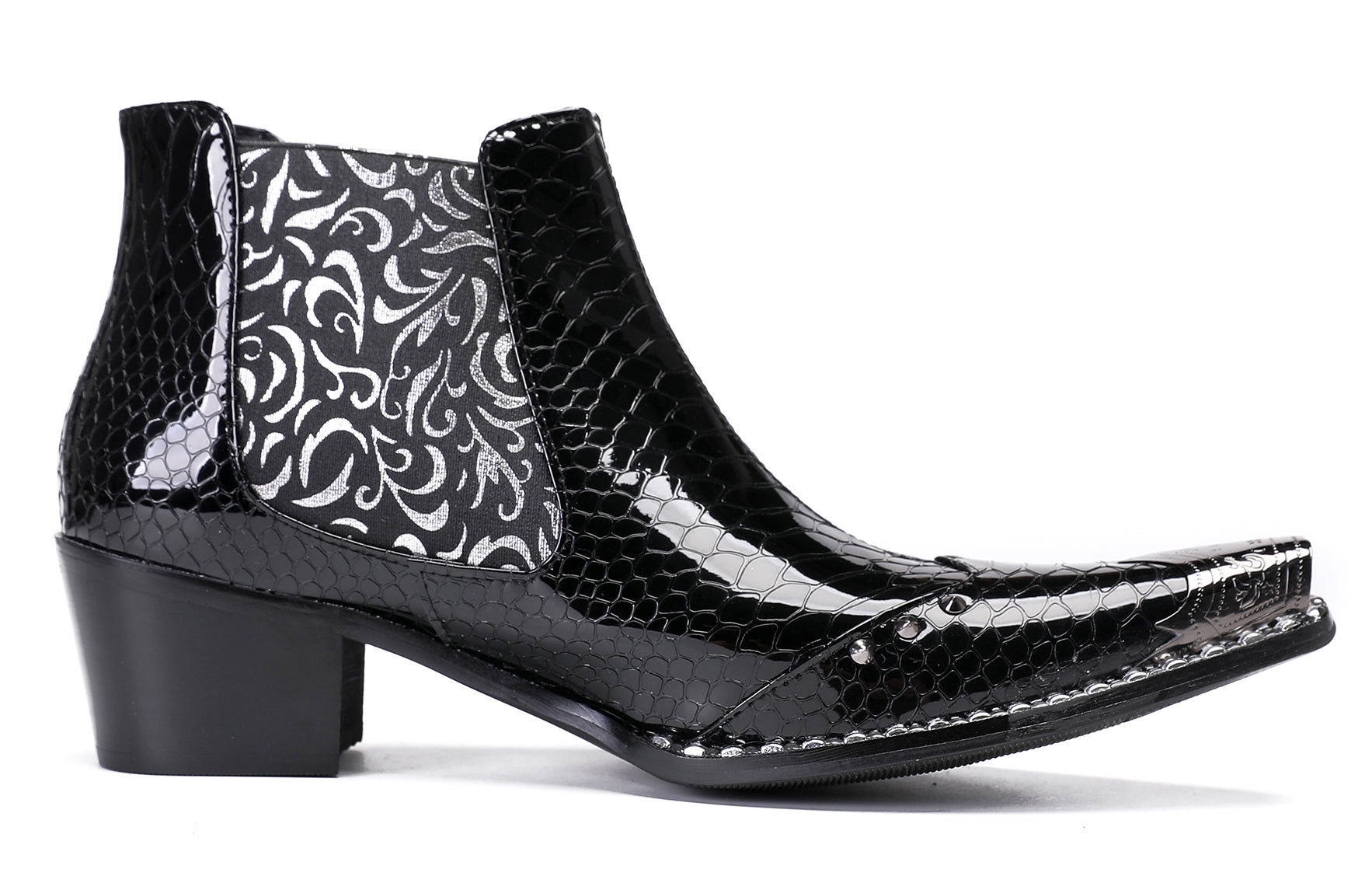 Mens Casual Party Slip On Western Boots
