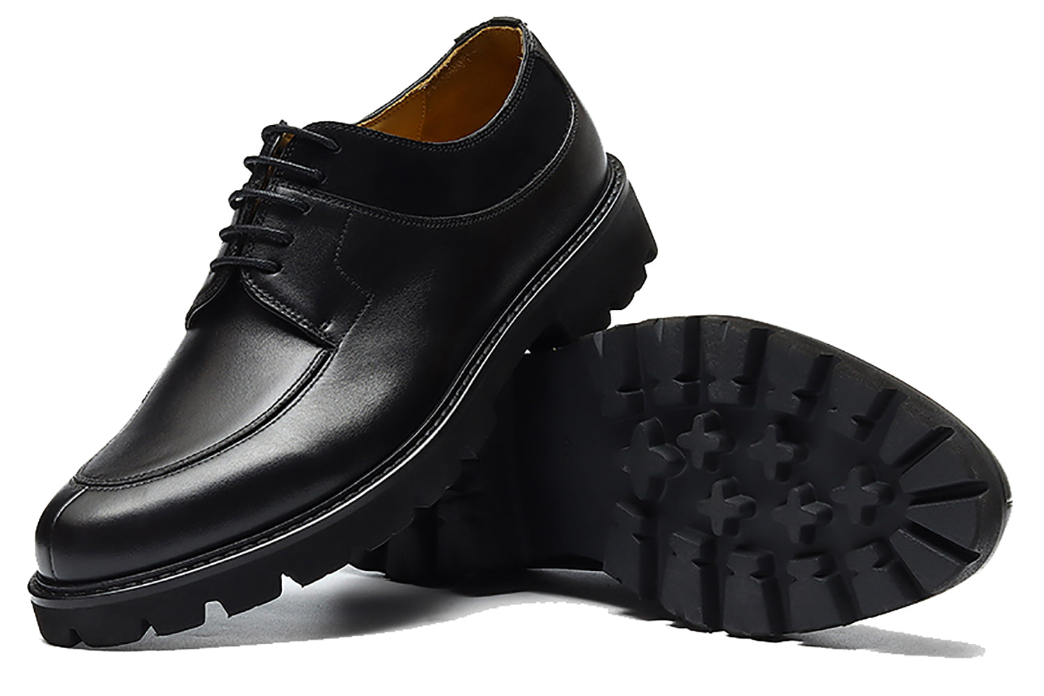 Men's  Genuine Leather Tuxedo Derby Thick Sole Shoes