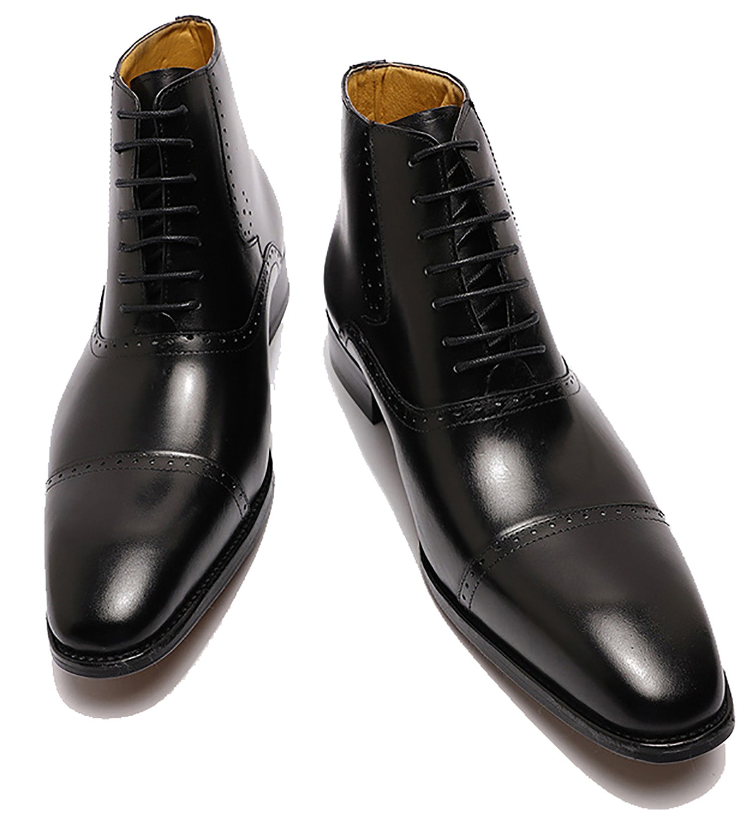 Botas Oxford de vestir semibrogues hechas a mano para hombre