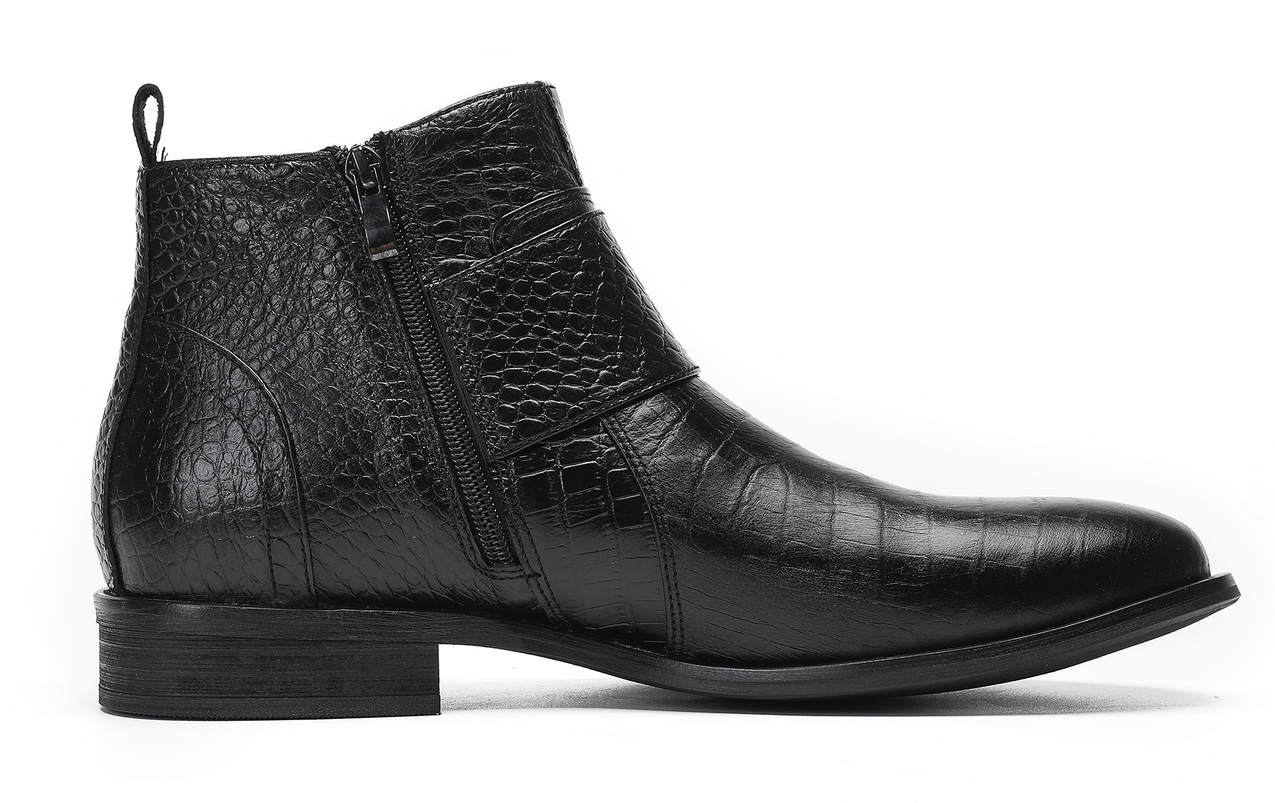 Mens Casual Ankle Boots with Zipper Buckles
