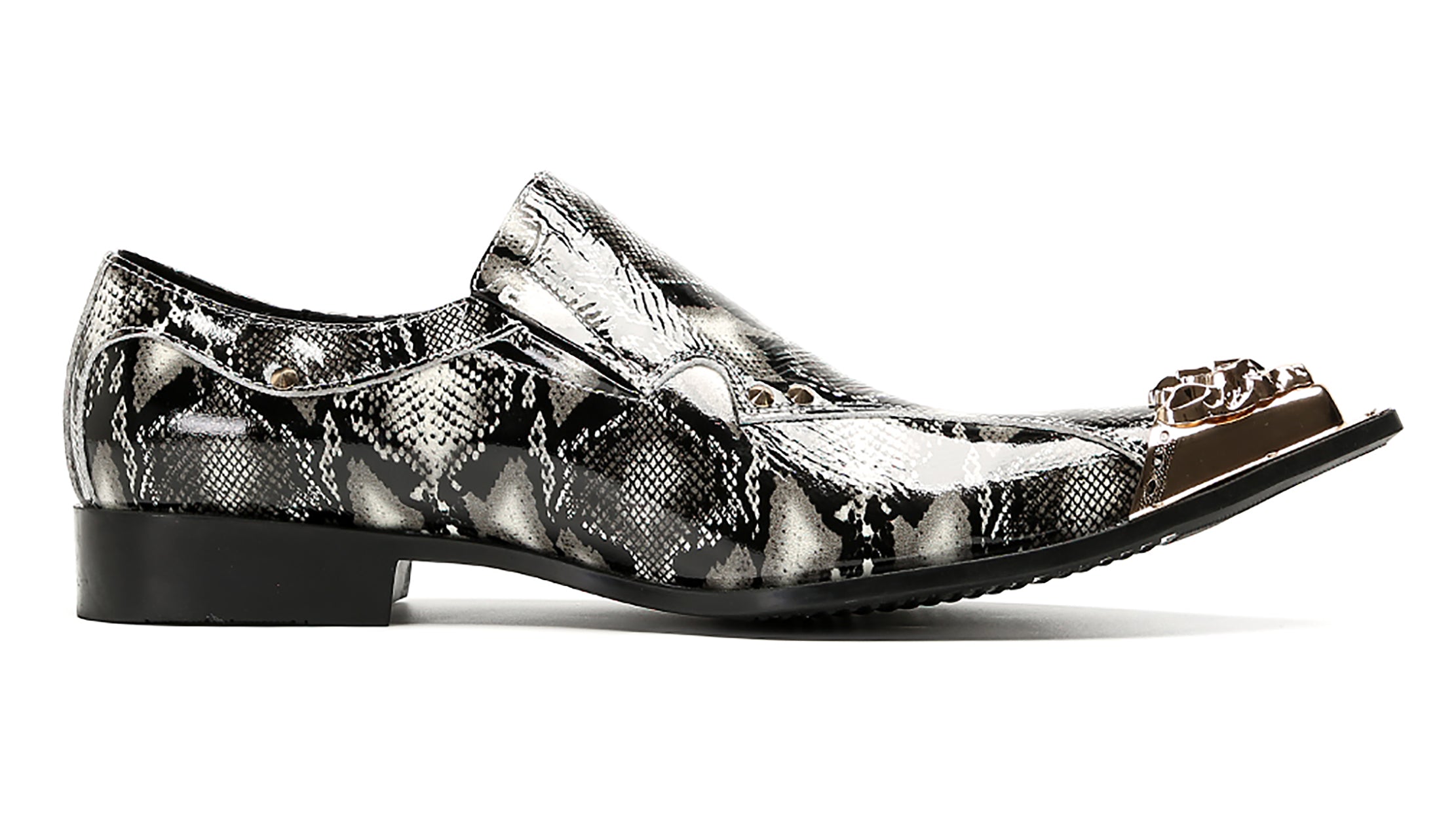 Mens Party Casual Metal Pointed Toe Ballroom Western Loafers