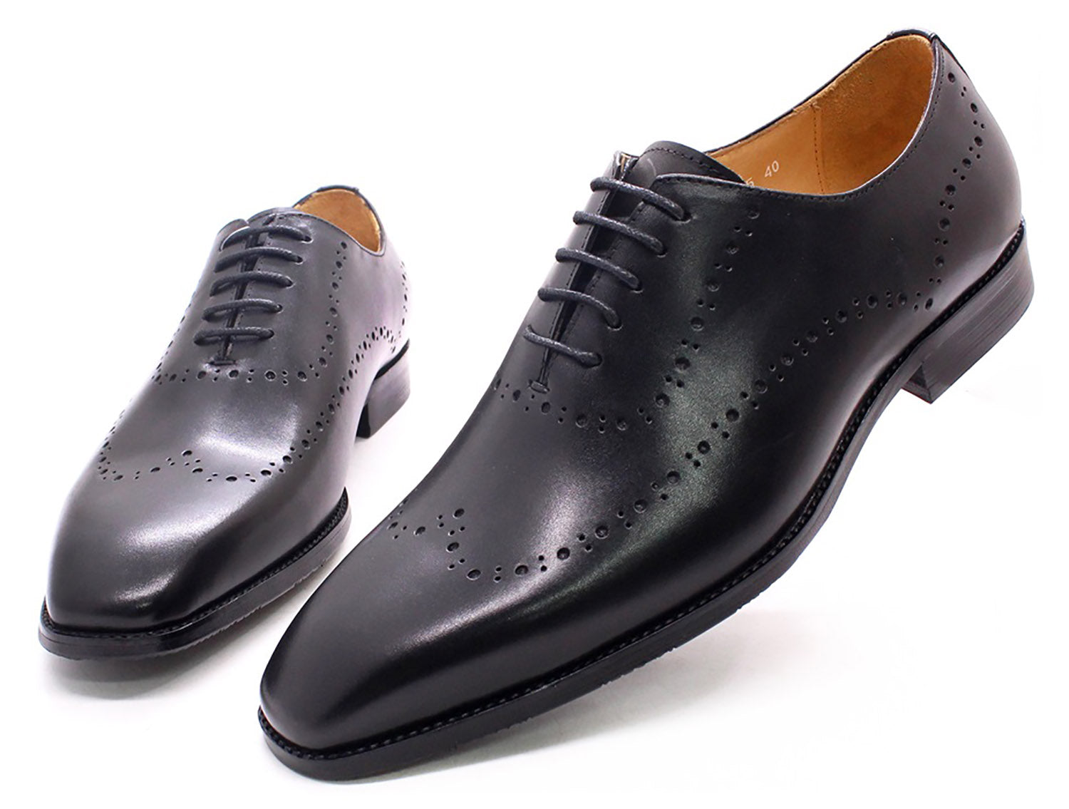 Men's Handmade Formal Plain Toe Wingtips Brouges Oxfords