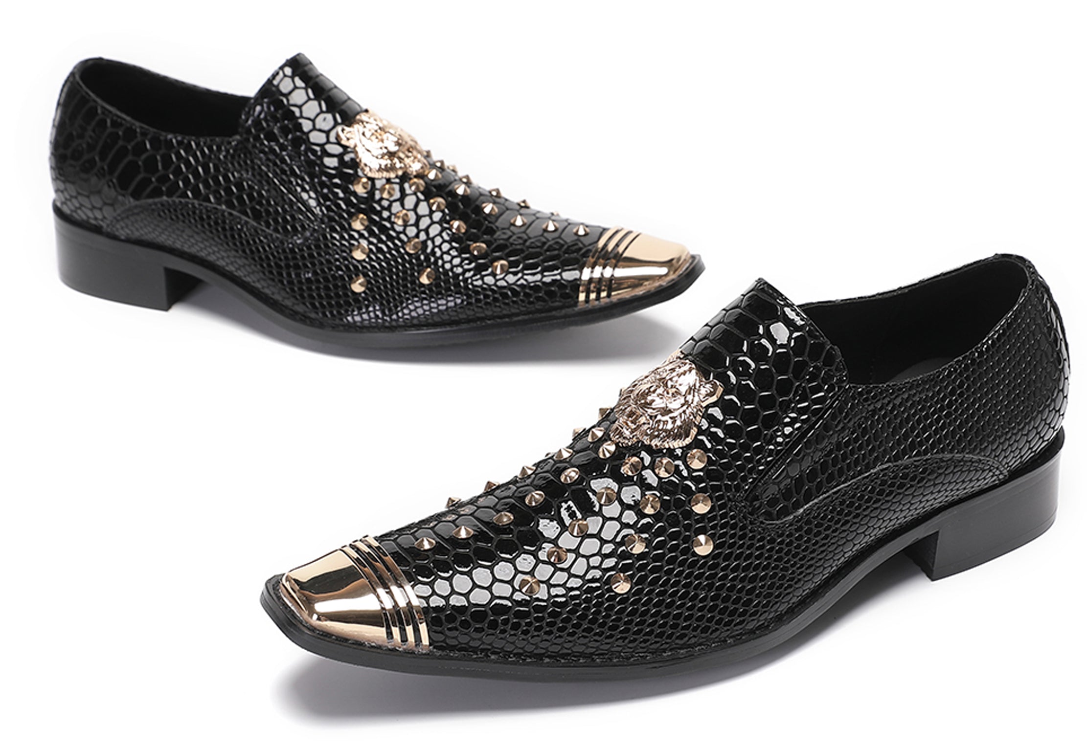 Mens Casual Party Loafers Sequin Western Shoes