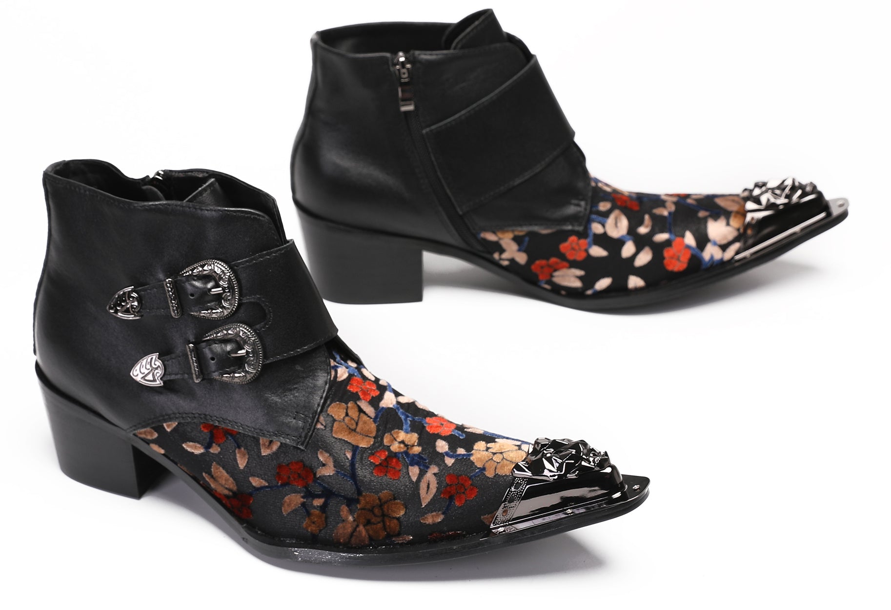 Mens Casual Dress Double Buckle Western Boots