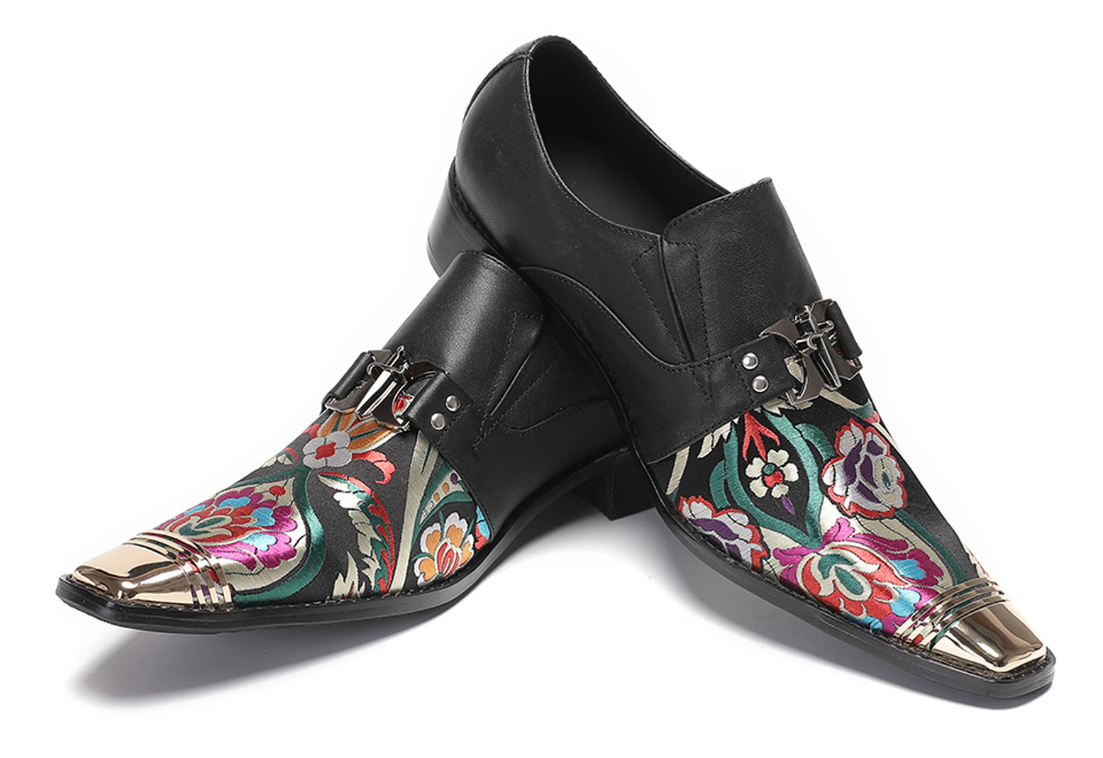 Mens Casual Embroidery Flowers Slip On Loafers