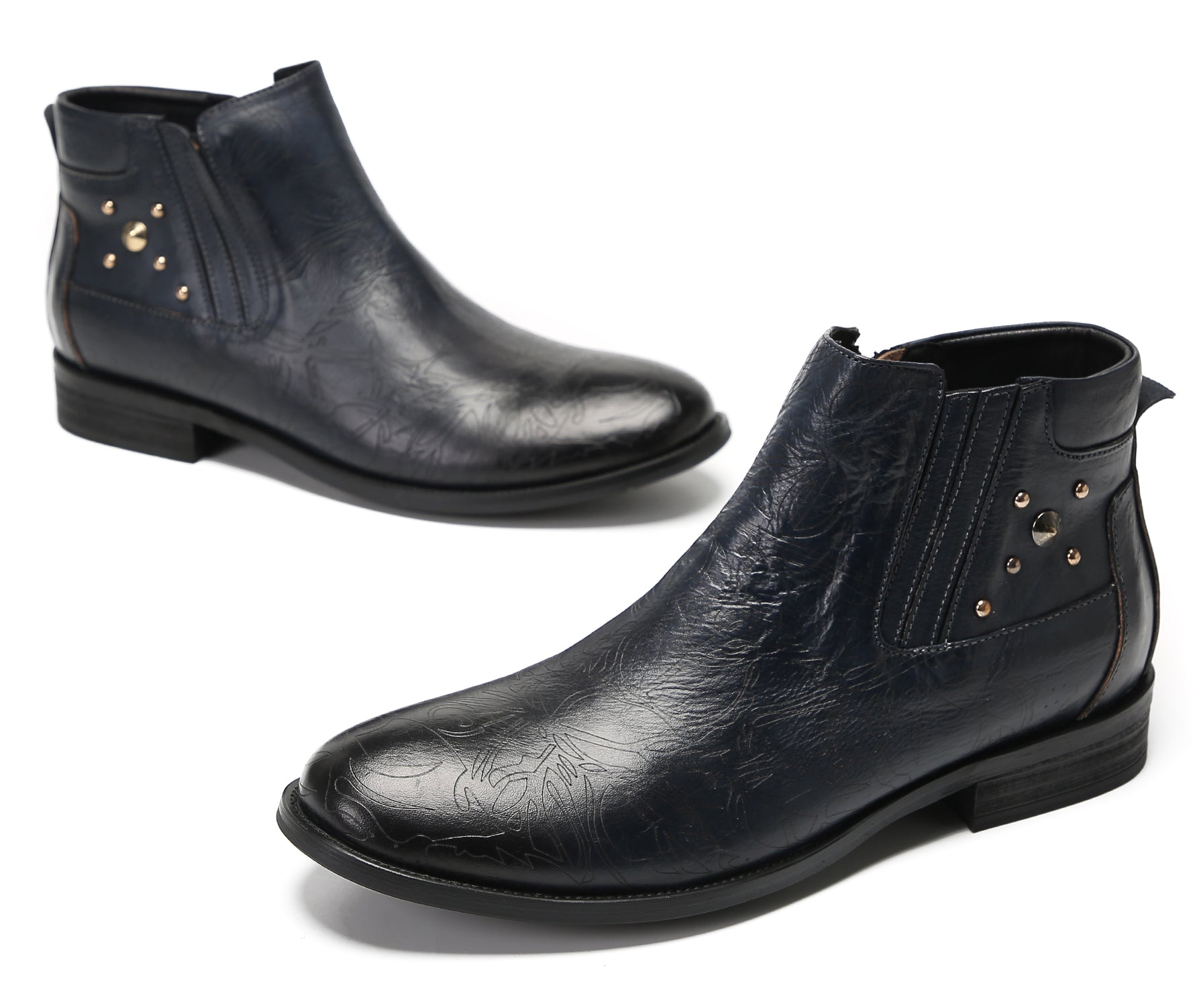 Mens Leather Chelsea Boots Casual Party