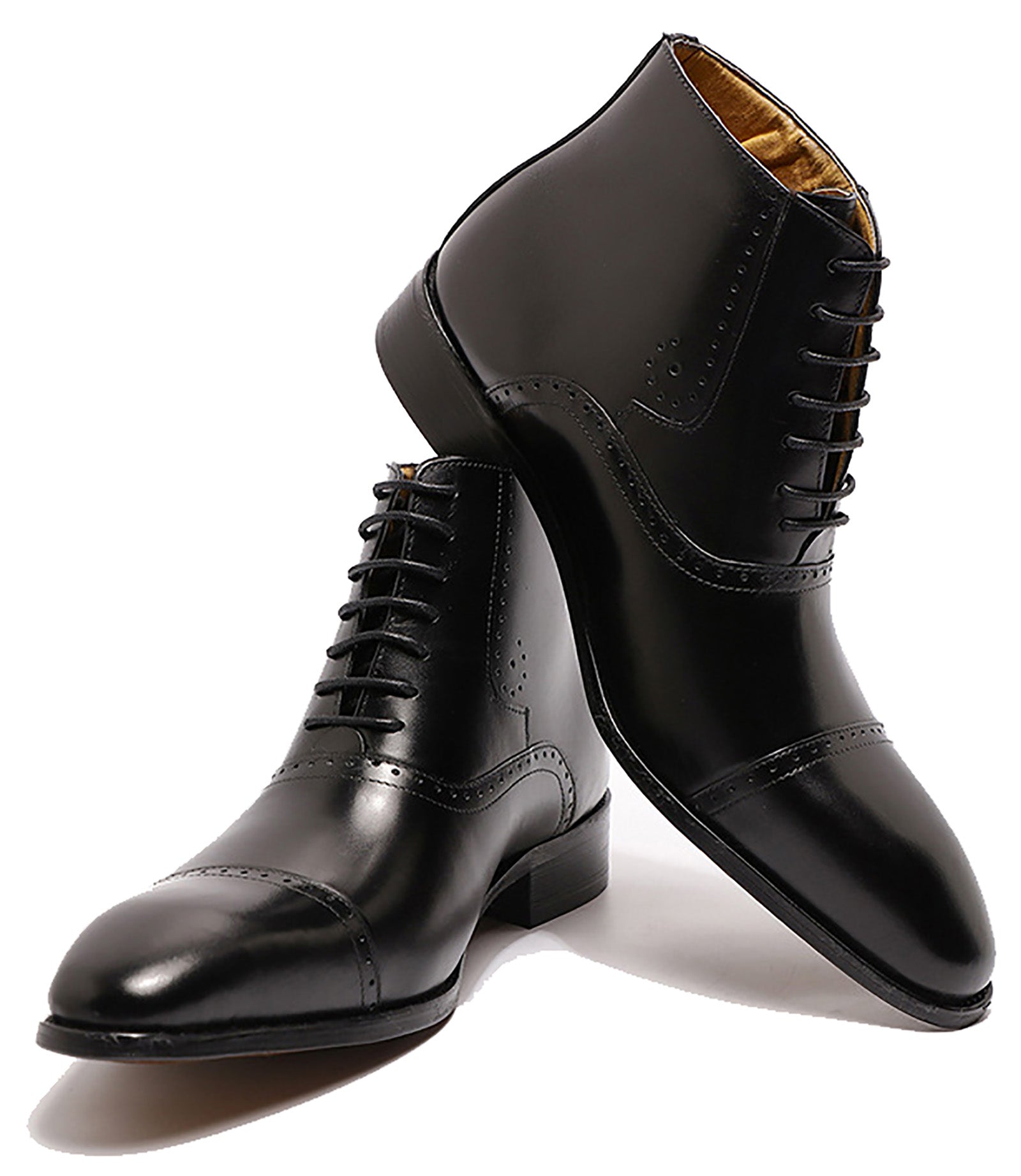 Botas Oxford de vestir semibrogues hechas a mano para hombre