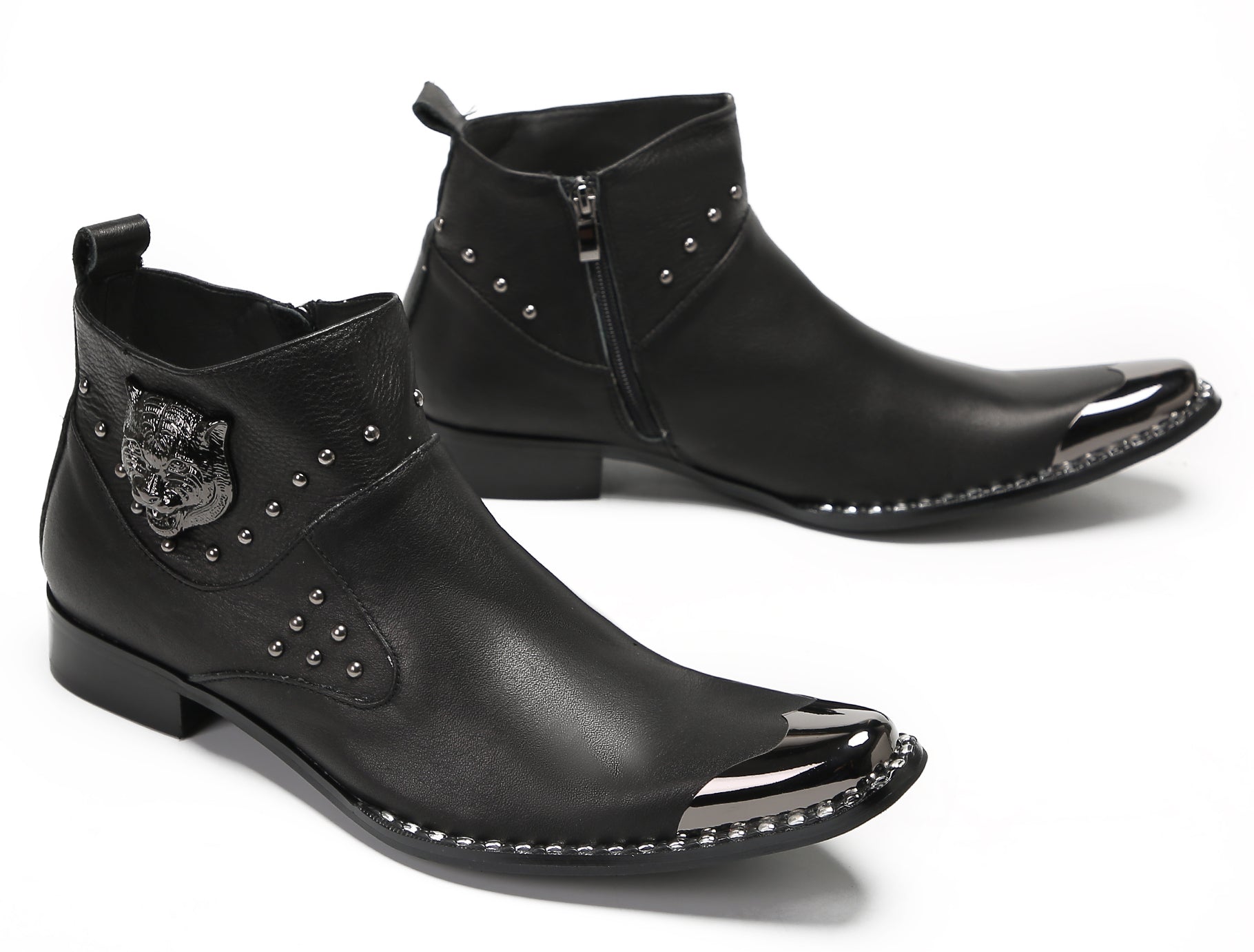 Mens Metal Tip Casual Western Boots