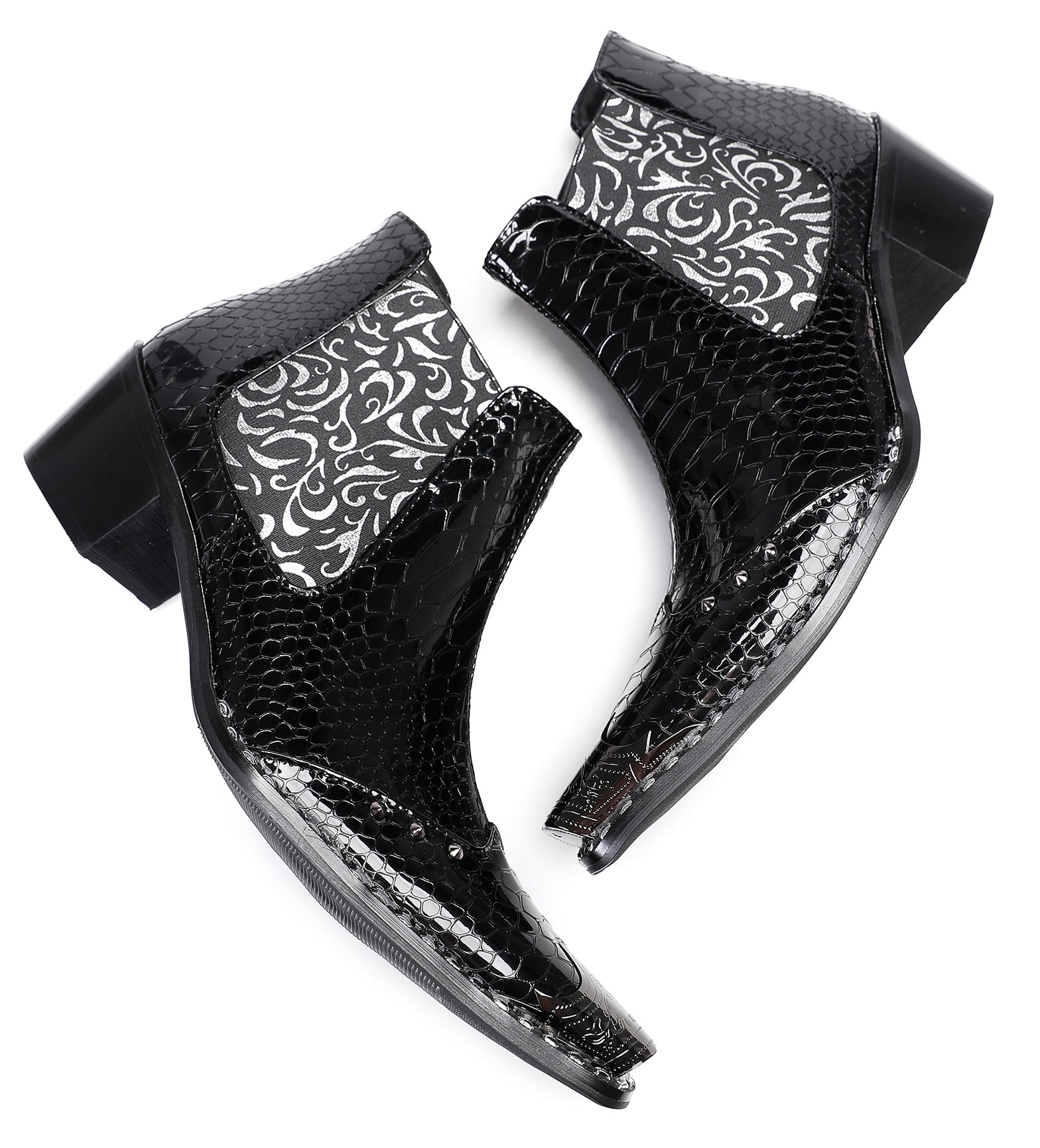 Mens Casual Party Slip On Western Boots