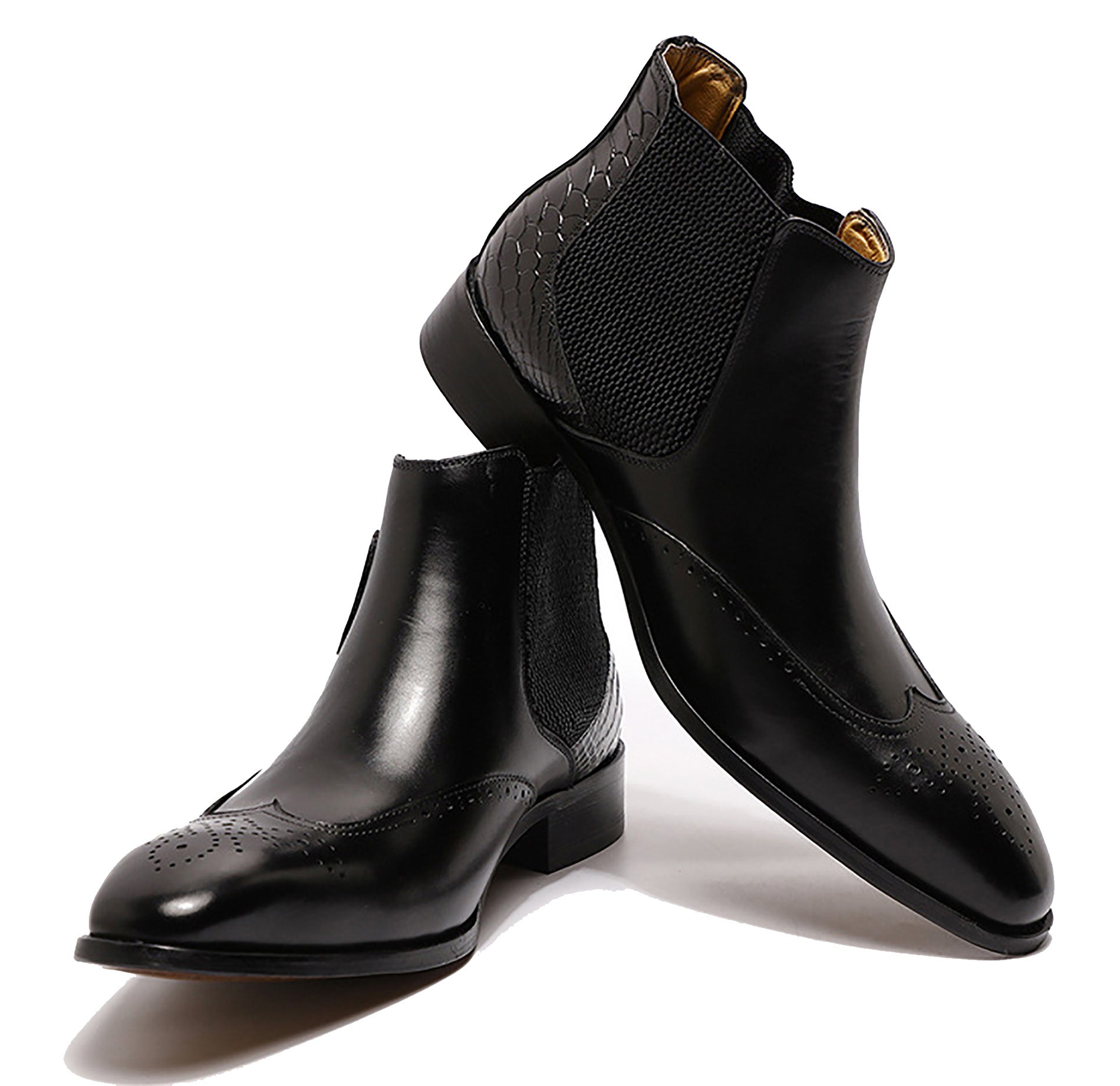 Men's Handmade Buckle Wingtips Brogues Chelsea