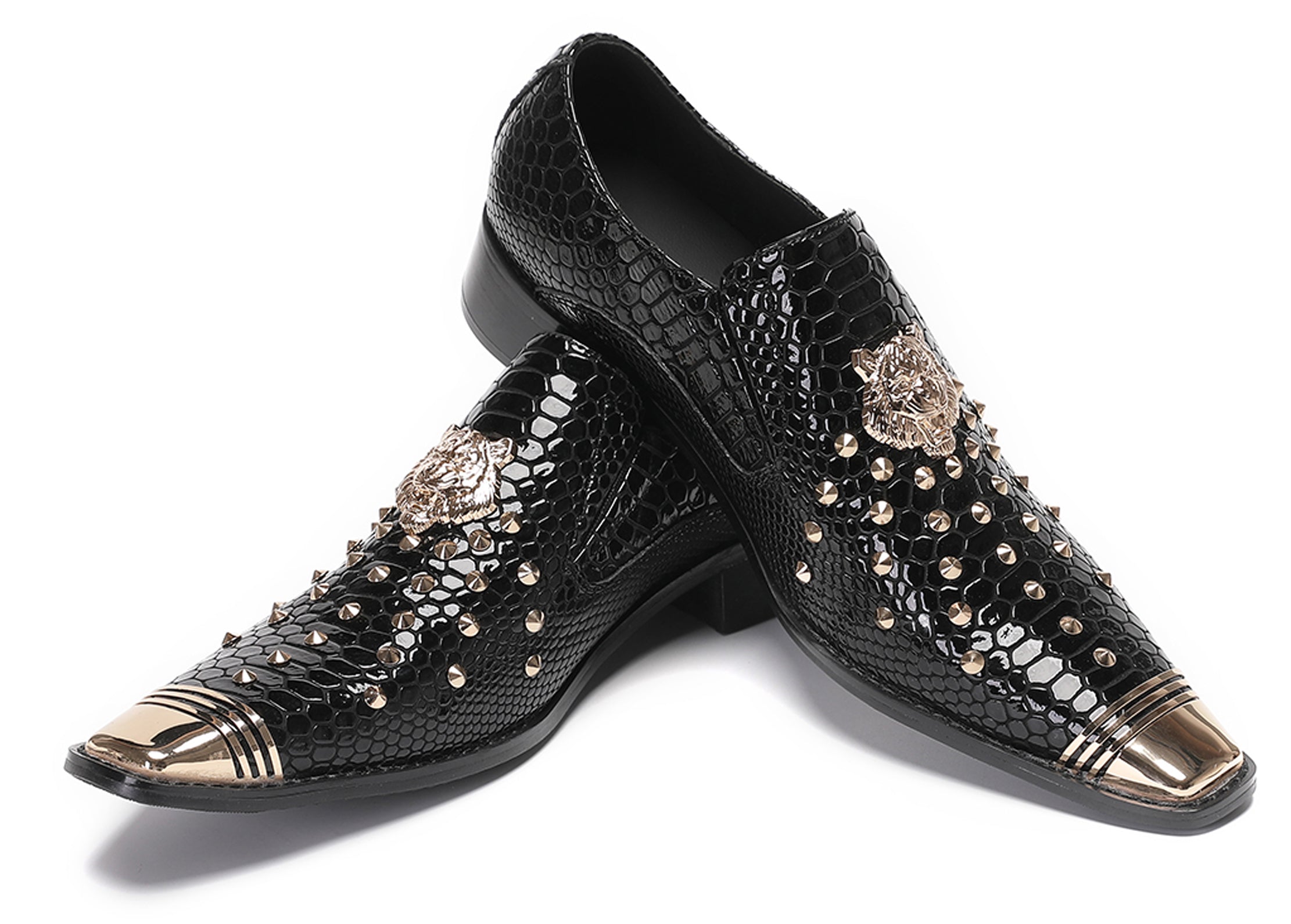 Mens Casual Party Loafers Sequin Western Shoes