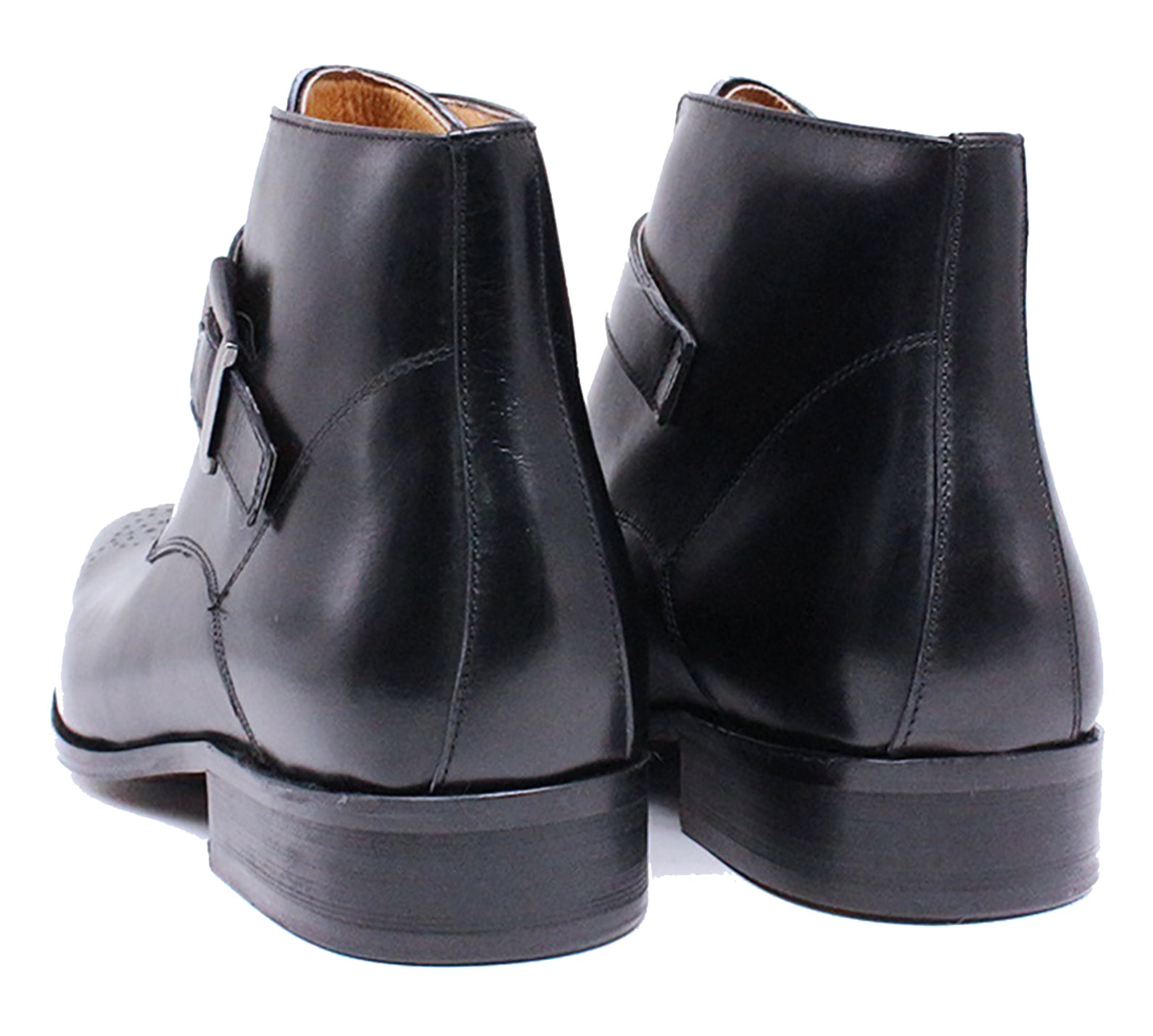 Botas de vestir tipo brogue con hebilla hechas a mano para hombre