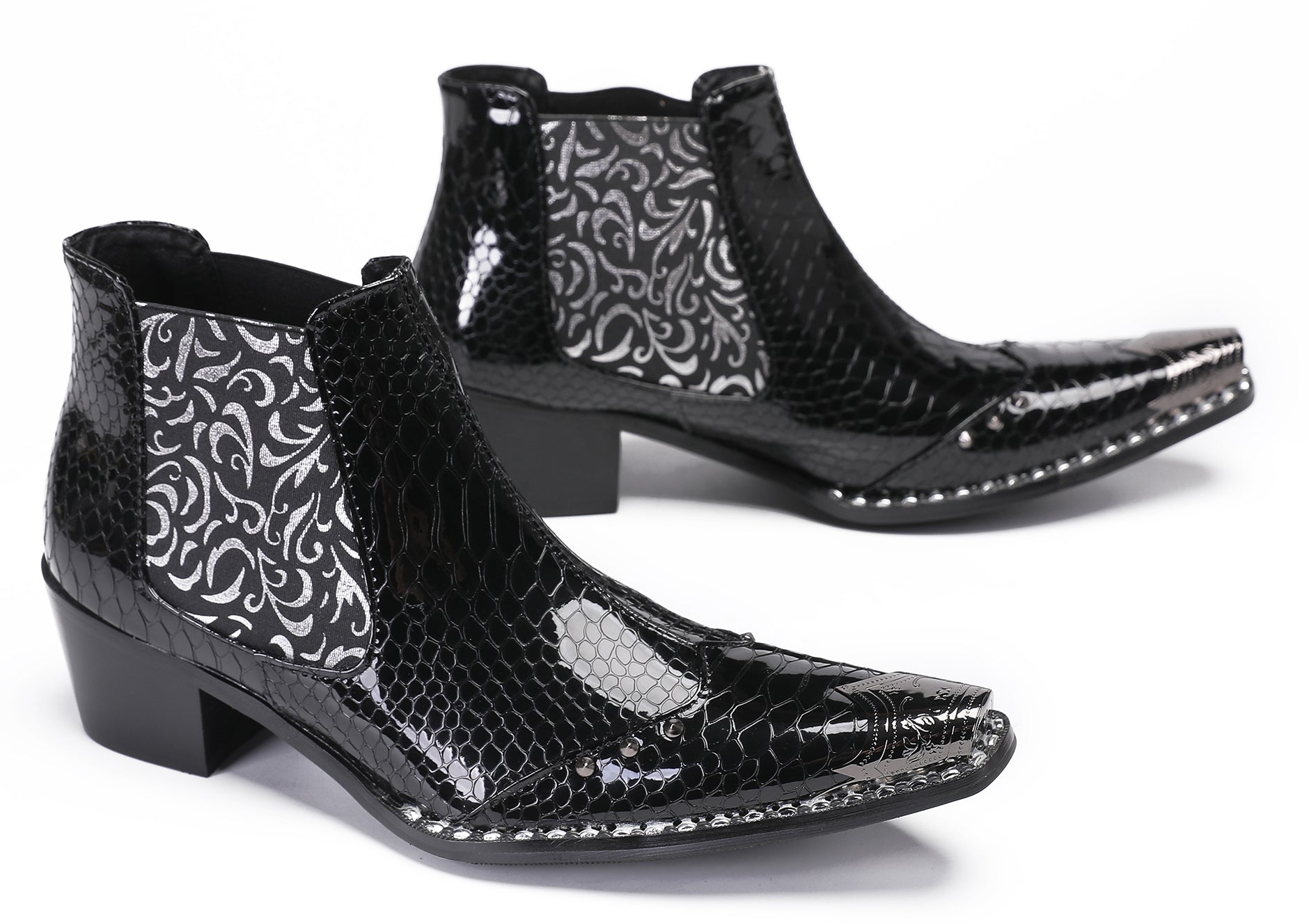 Mens Casual Party Slip On Western Boots