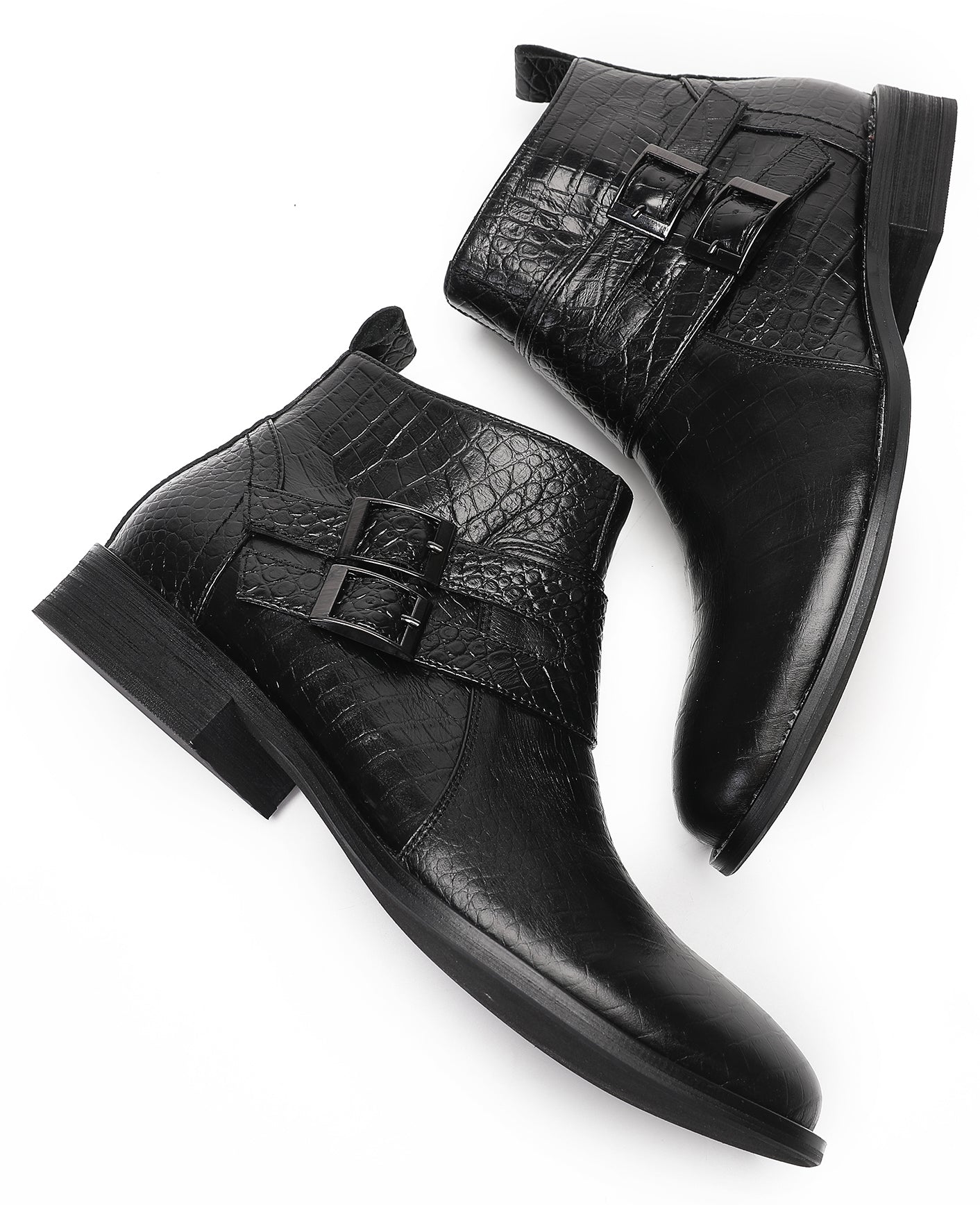 Mens Casual Ankle Boots with Zipper Buckles
