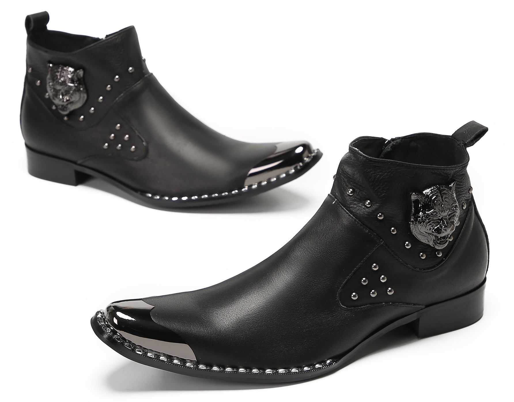 Mens Metal Tip Casual Western Boots
