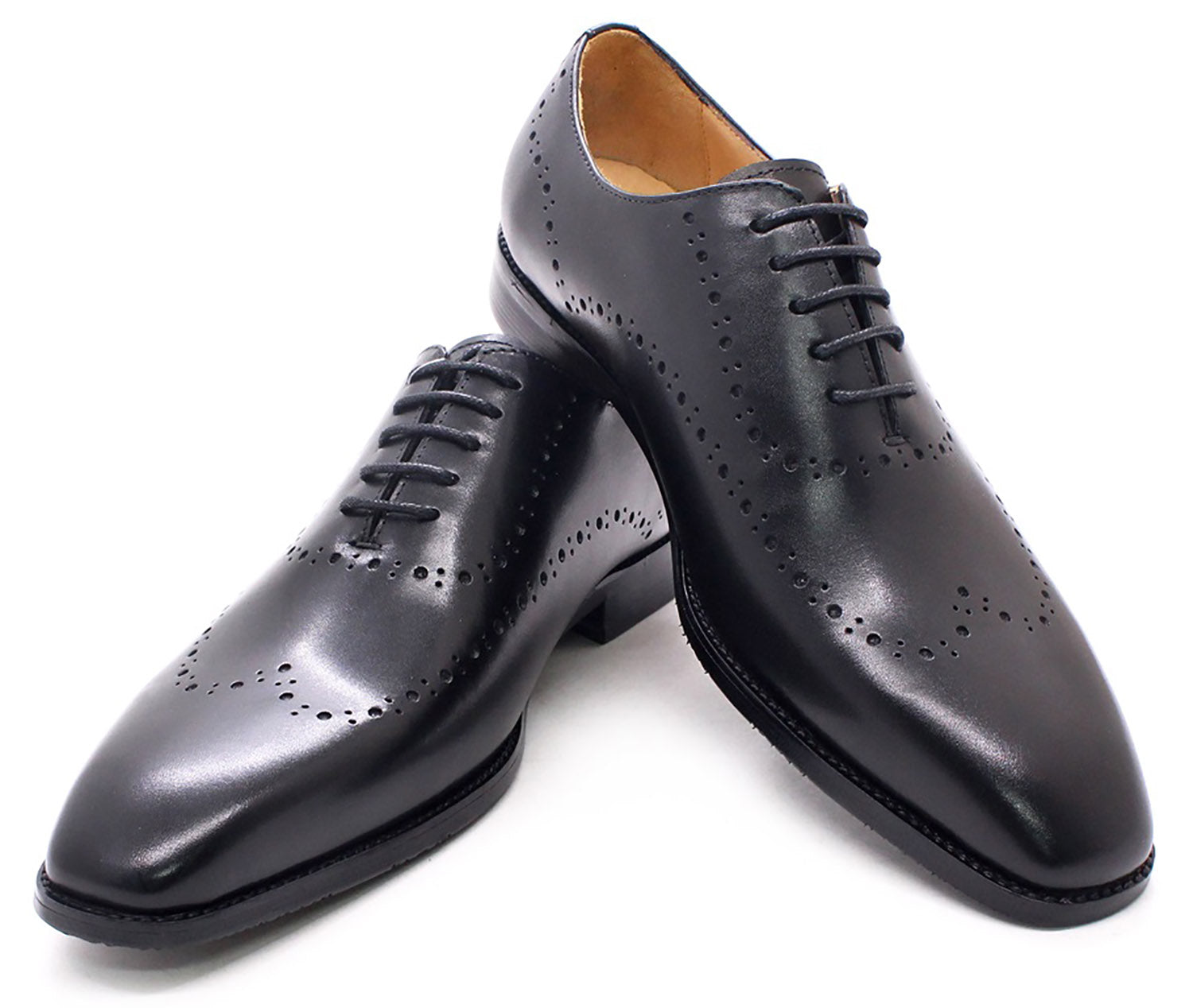 Men's Handmade Formal Plain Toe Wingtips Brouges Oxfords