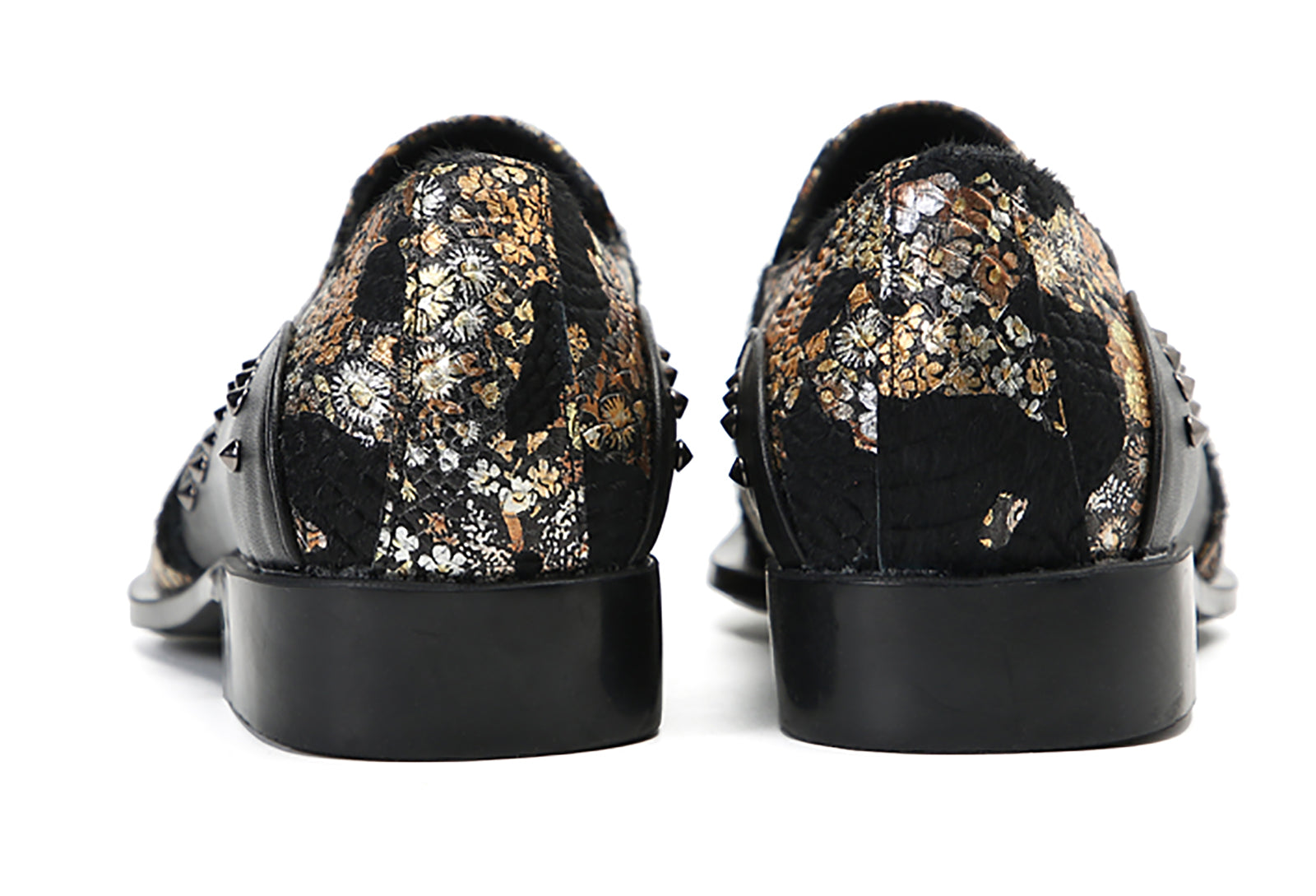 Men's Metal Tip Printed Embroidery Western Loafers
