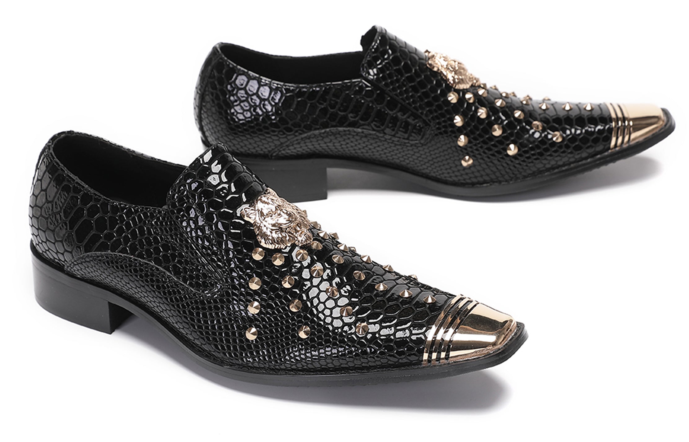 Mens Casual Party Loafers Sequin Western Shoes