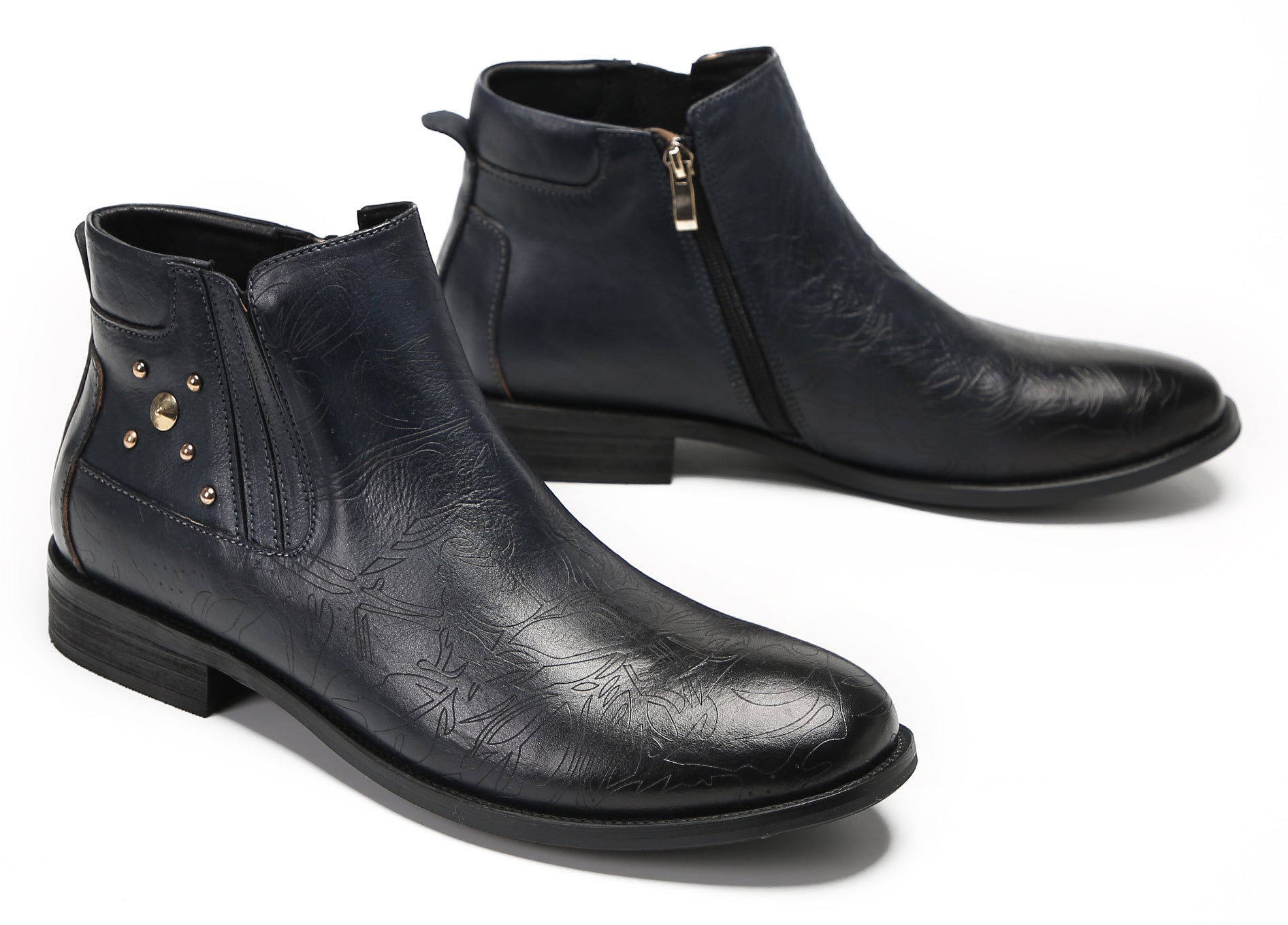 Mens Leather Chelsea Boots Casual Party