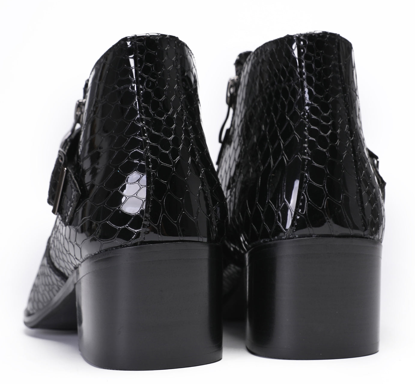 Mens Casual Party Snakeskin Texture Western Boots