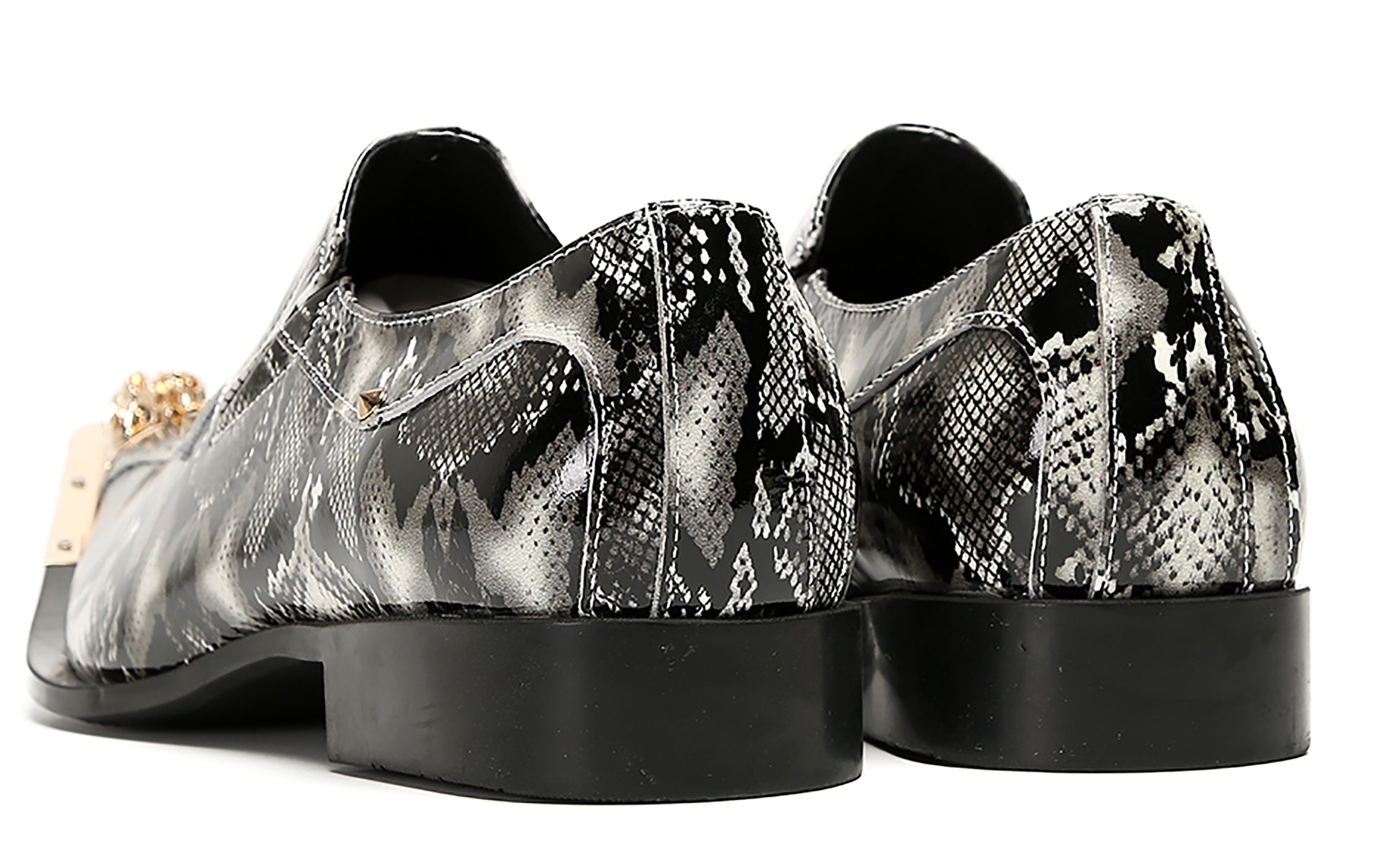 Mens Party Casual Metal Pointed Toe Ballroom Western Loafers