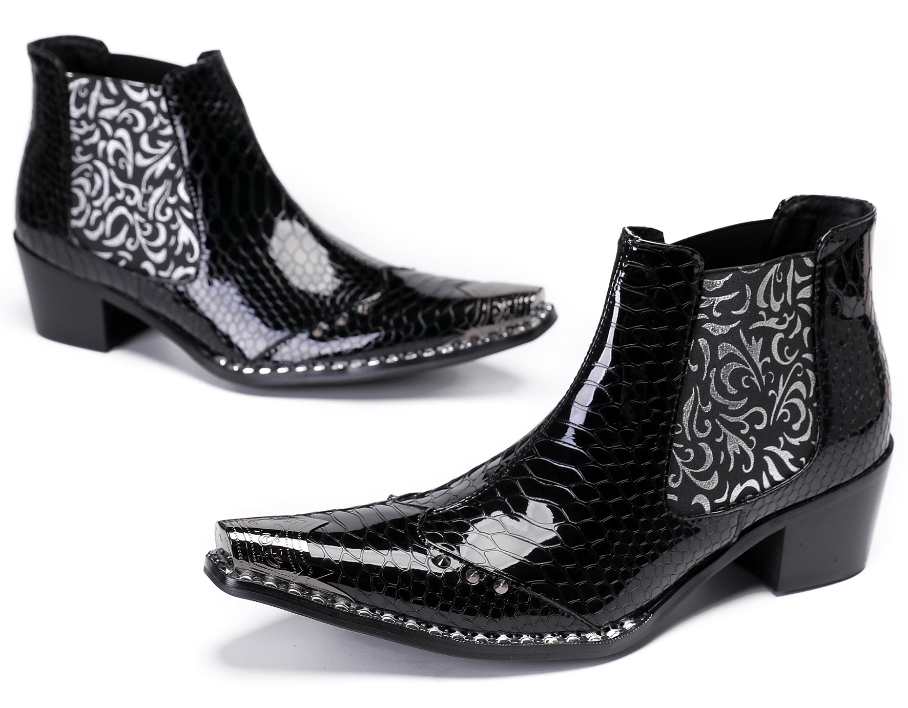 Mens Casual Party Slip On Western Boots