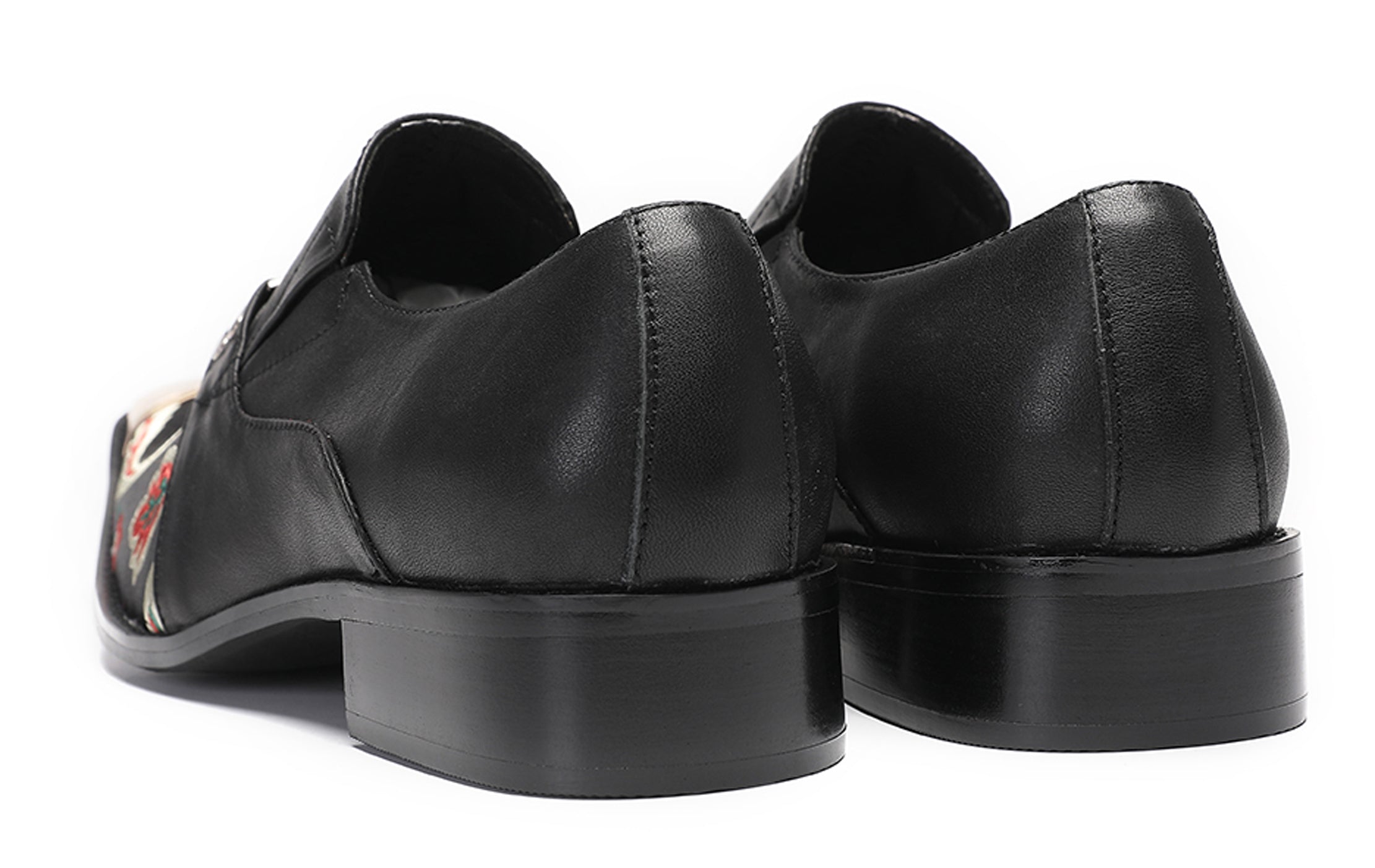 Mens Casual Embroidery Flowers Slip On Loafers