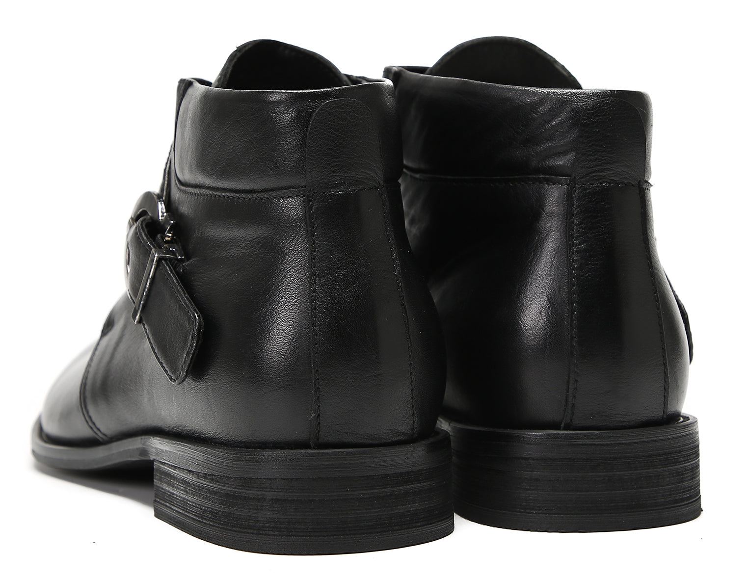Mens Casual Buckle Ankle Western Boots