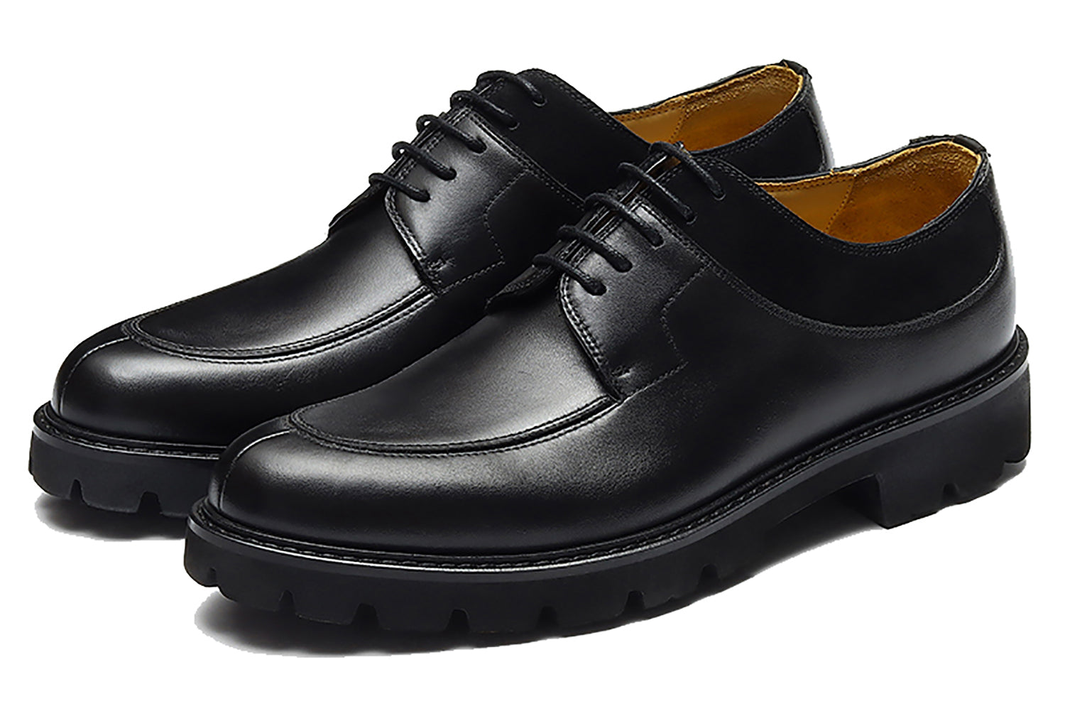 Men's  Genuine Leather Tuxedo Derby Thick Sole Shoes